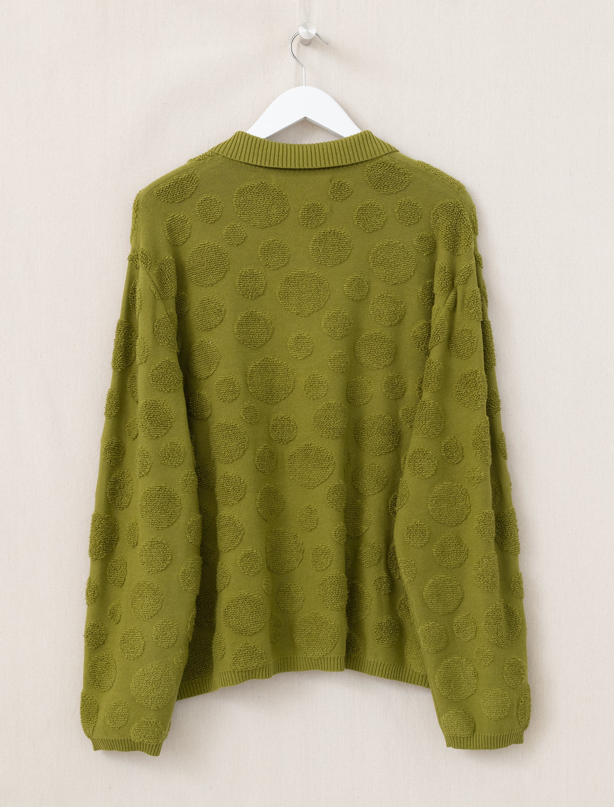 Dot Half Zip Sweater (Moss)