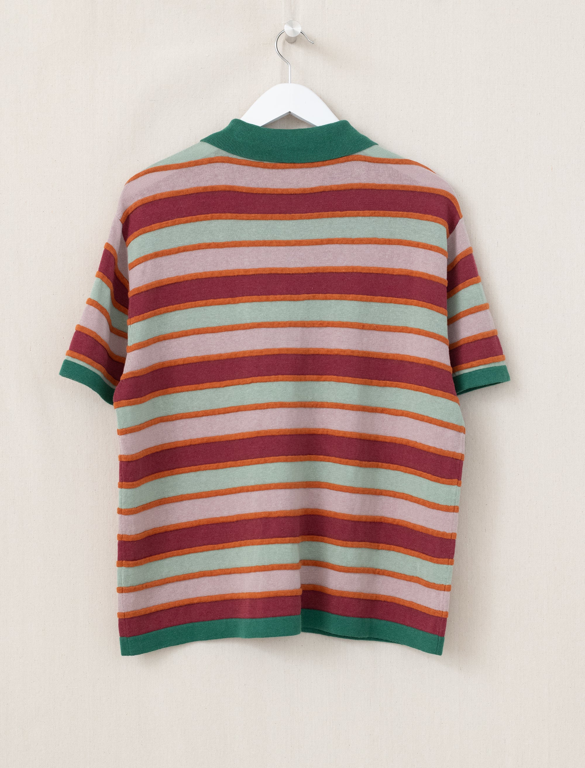 Lifted Stripe Half Zip Shirt (Red Multi)