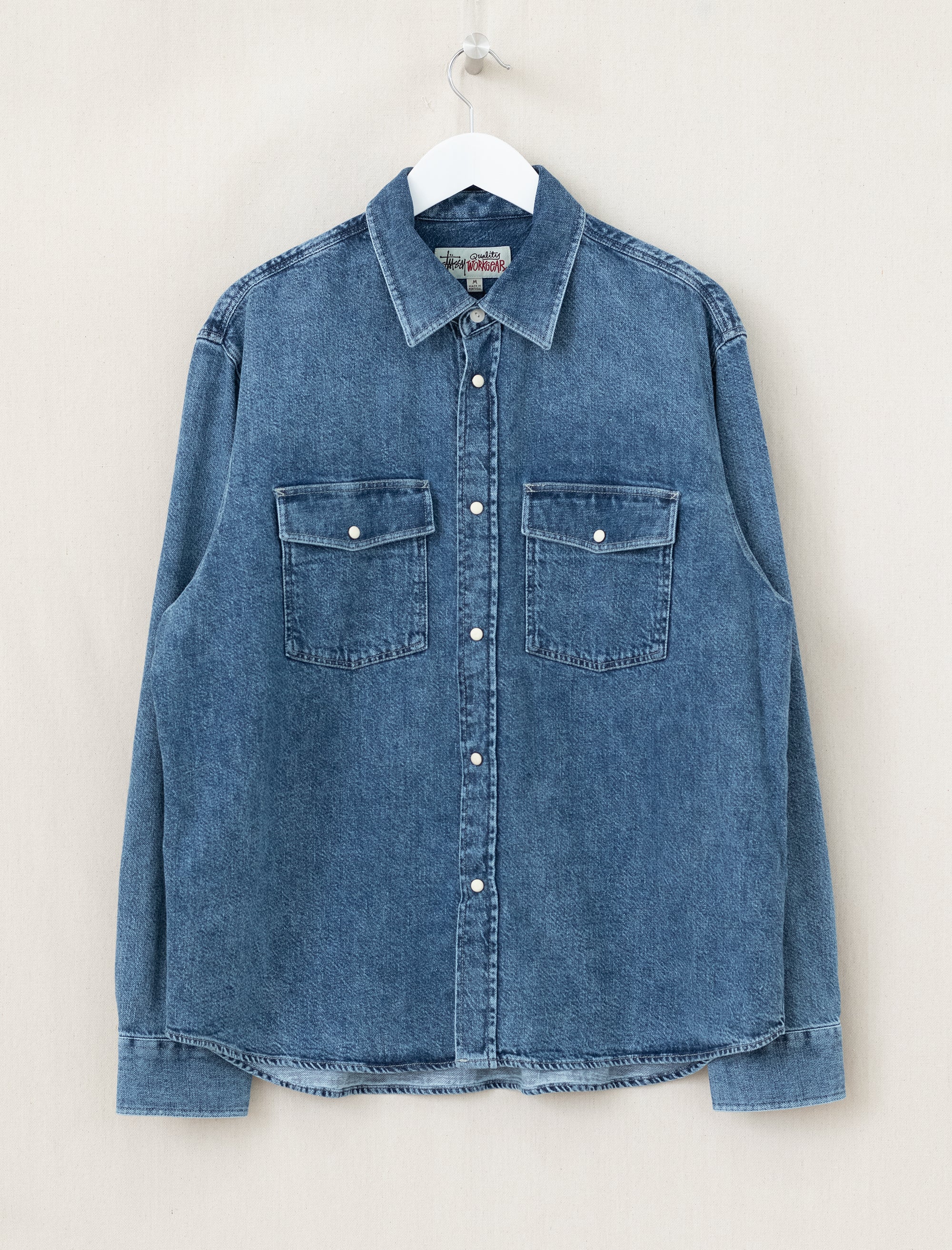 Boxy Western Denim Shirt (Light Blue)