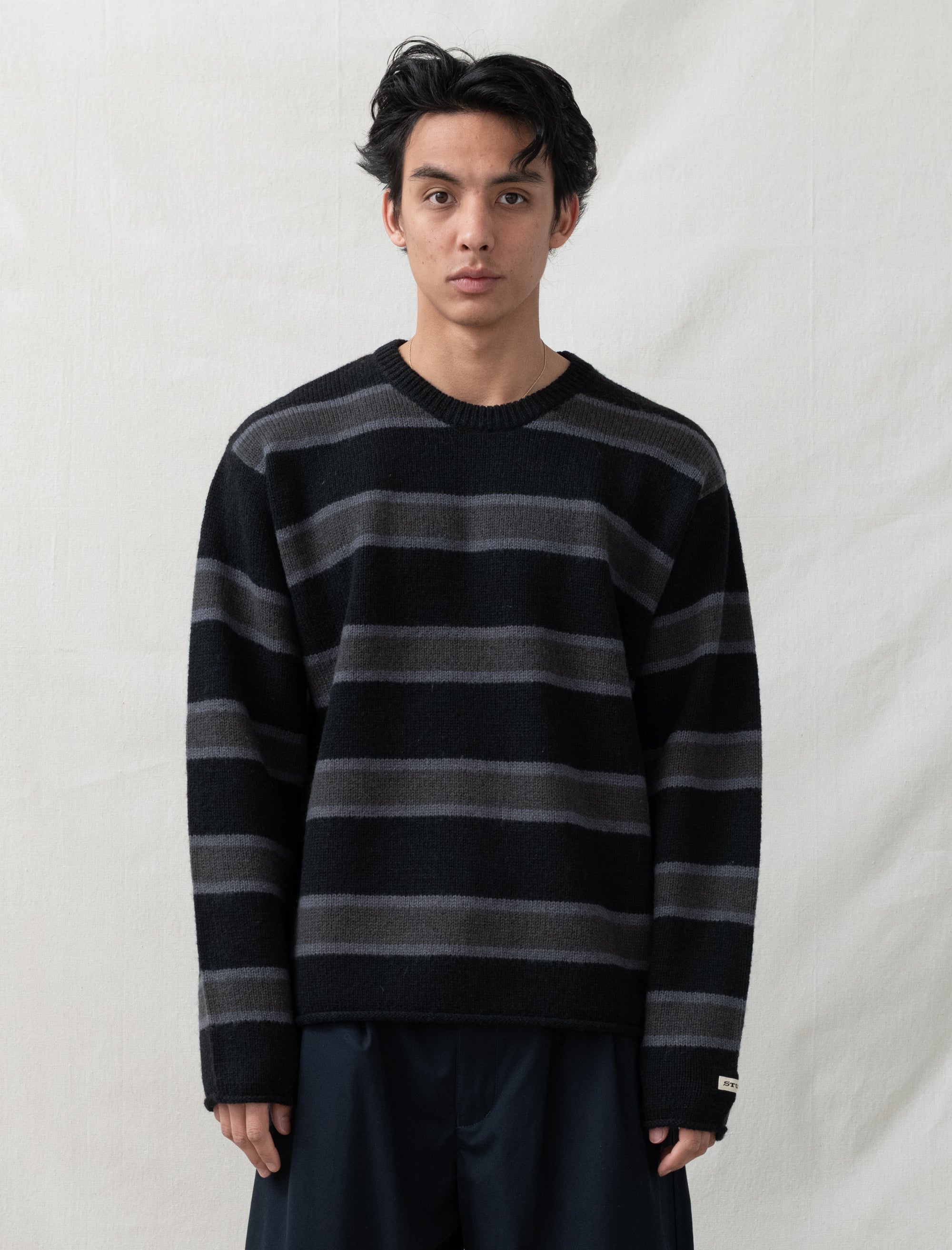 Stüssy Striped Wool Sweater (Black) – Bows and Arrows