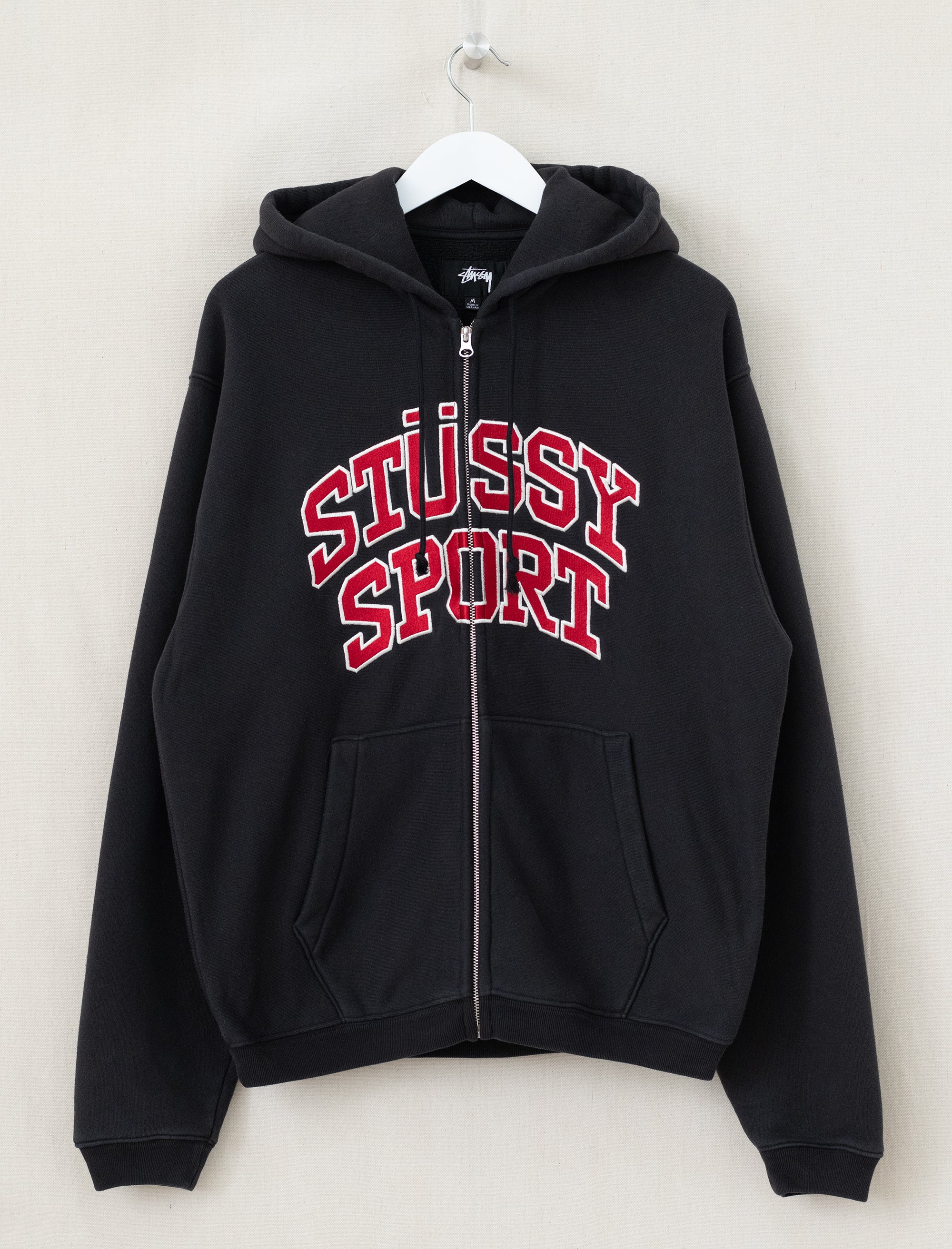 Stussy Sport Zip Hood (Washed Black)