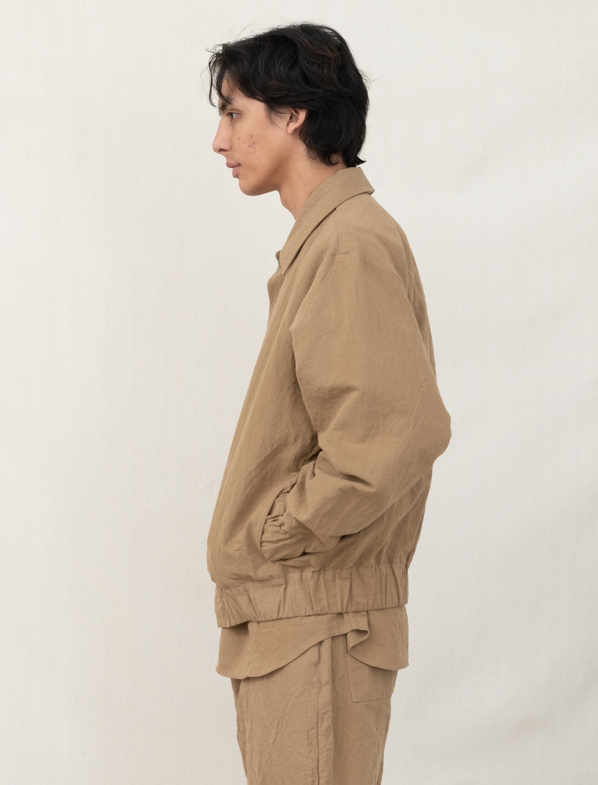 MAN-TLE GUM SHIRT BLOUSON S マントル ブルゾン MAN-TLE - Men Jacket Gum Shirt-3 Reed Linen