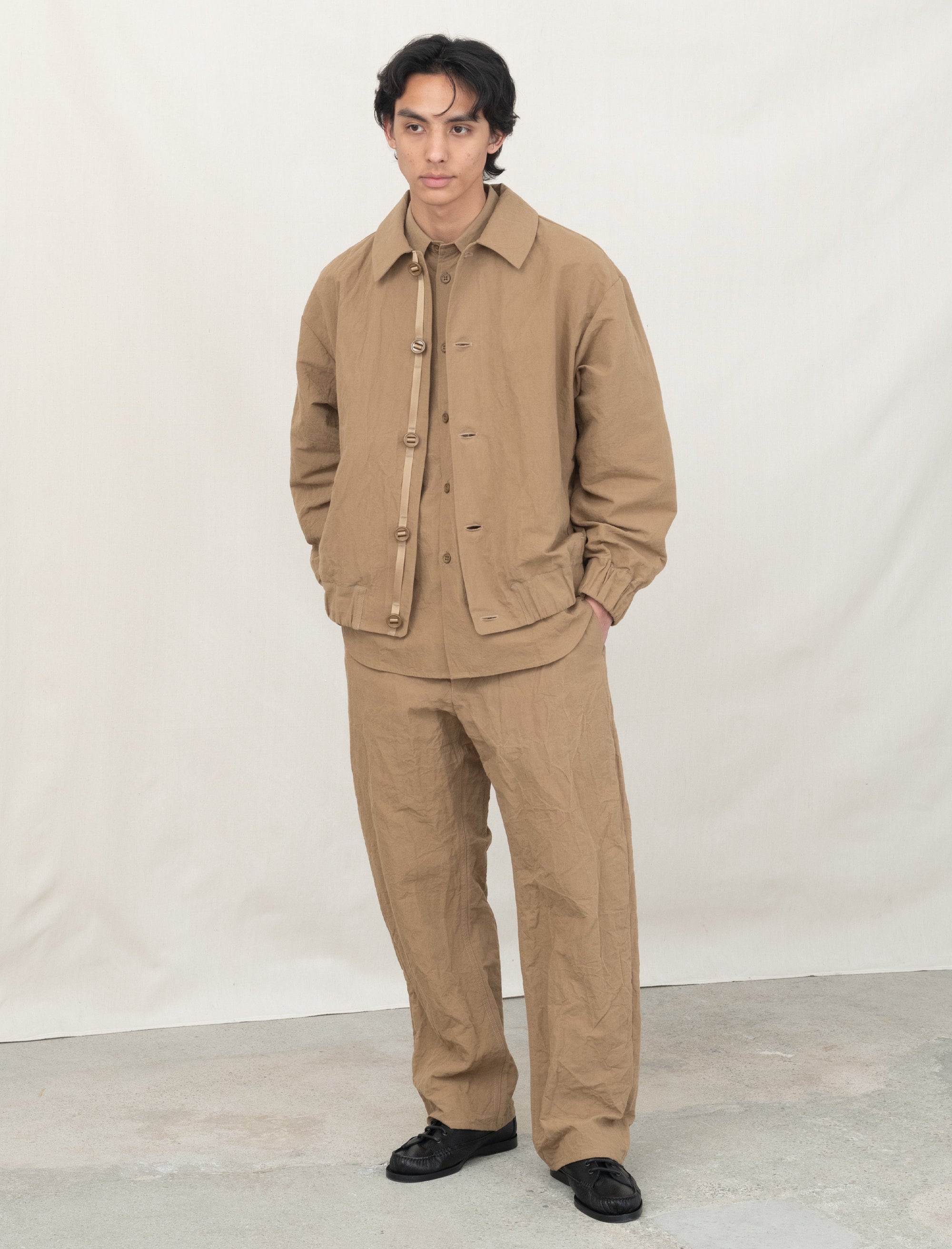MAN-TLE GUM SHIRT BLOUSON S マントル ブルゾン MAN-TLE - Men Jacket Gum Shirt-3 Reed Linen