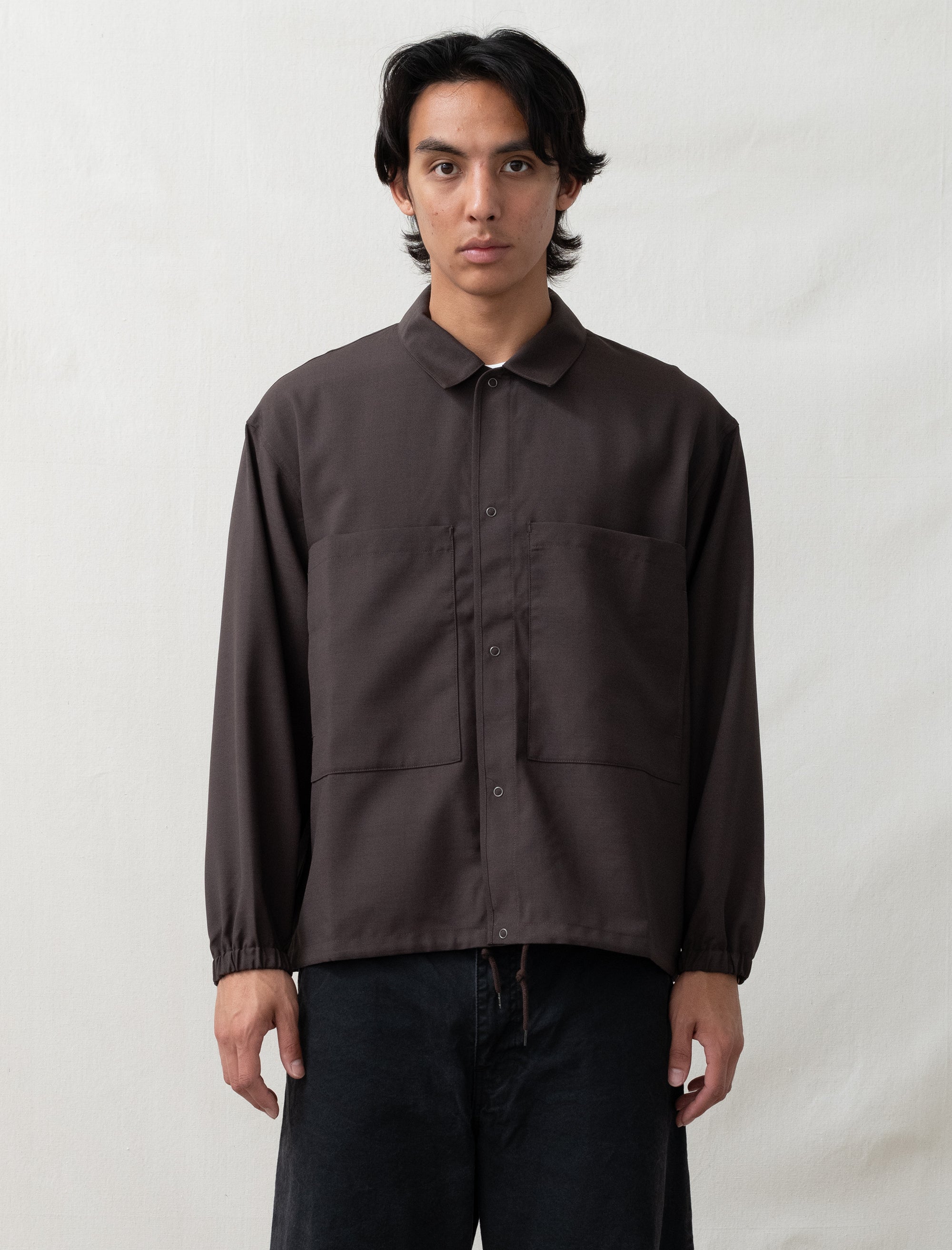 still by hand double pocket shirt in brown