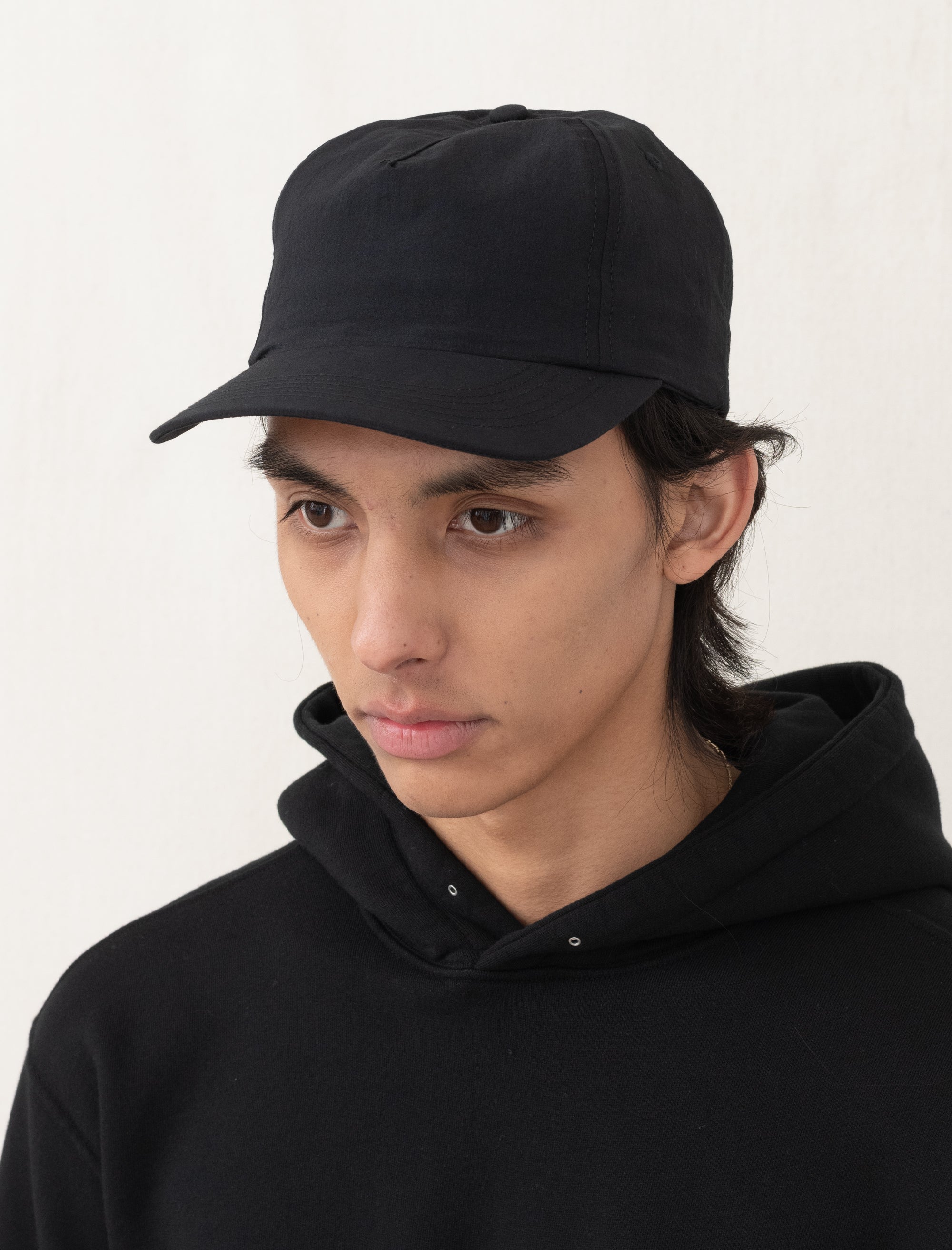 Crinkle Cotton Cap (Black)