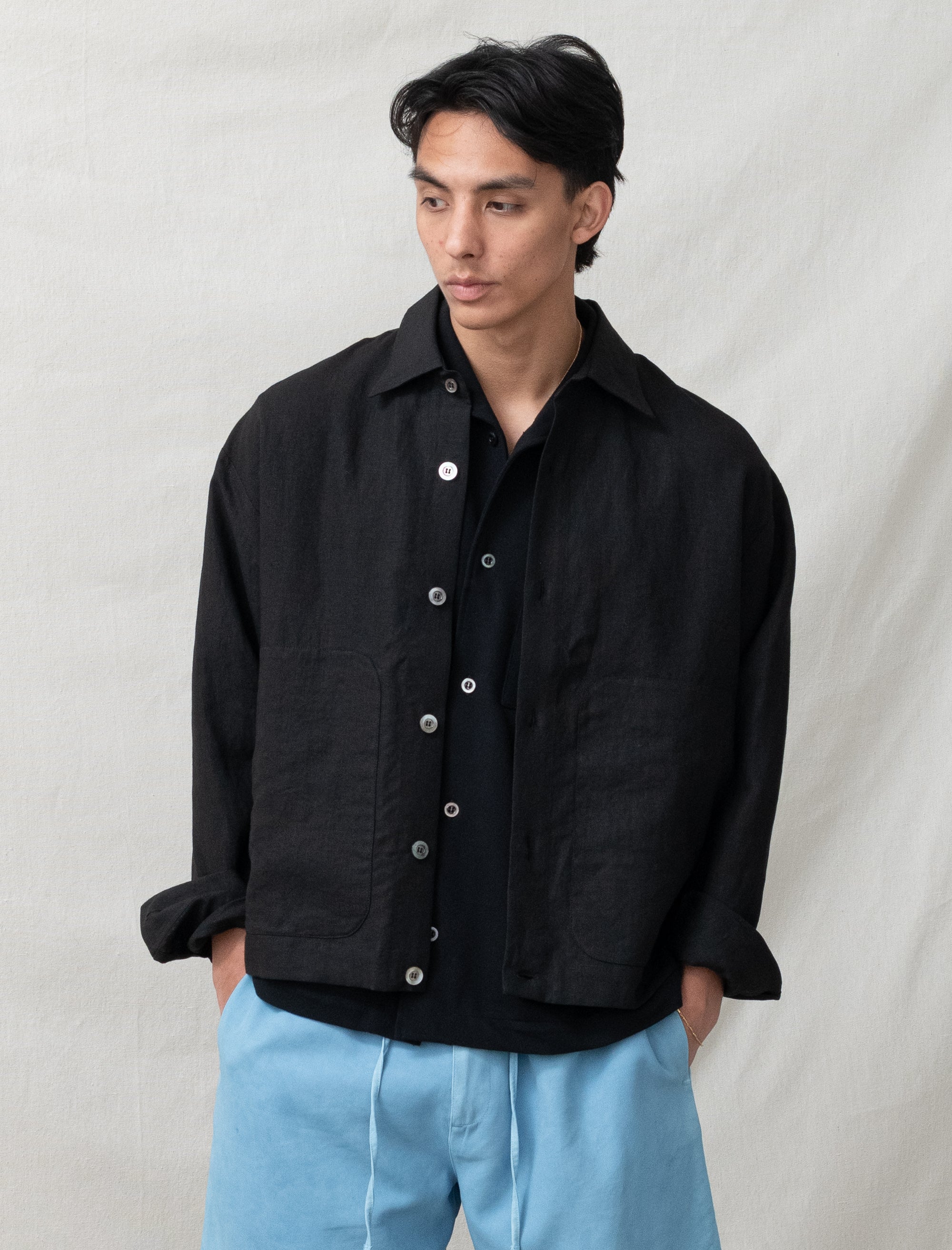 archivio ARC プリントシャツ M 黒　36 Arpenteur Sigma Shirt High Density Linen (Black) – Bows and Arrows