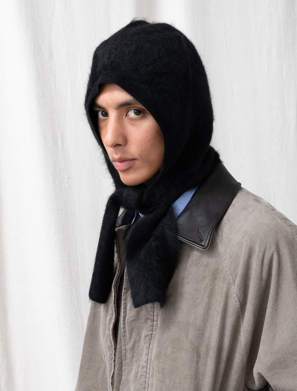 Cashmere Shaggy Balaclava (Black)