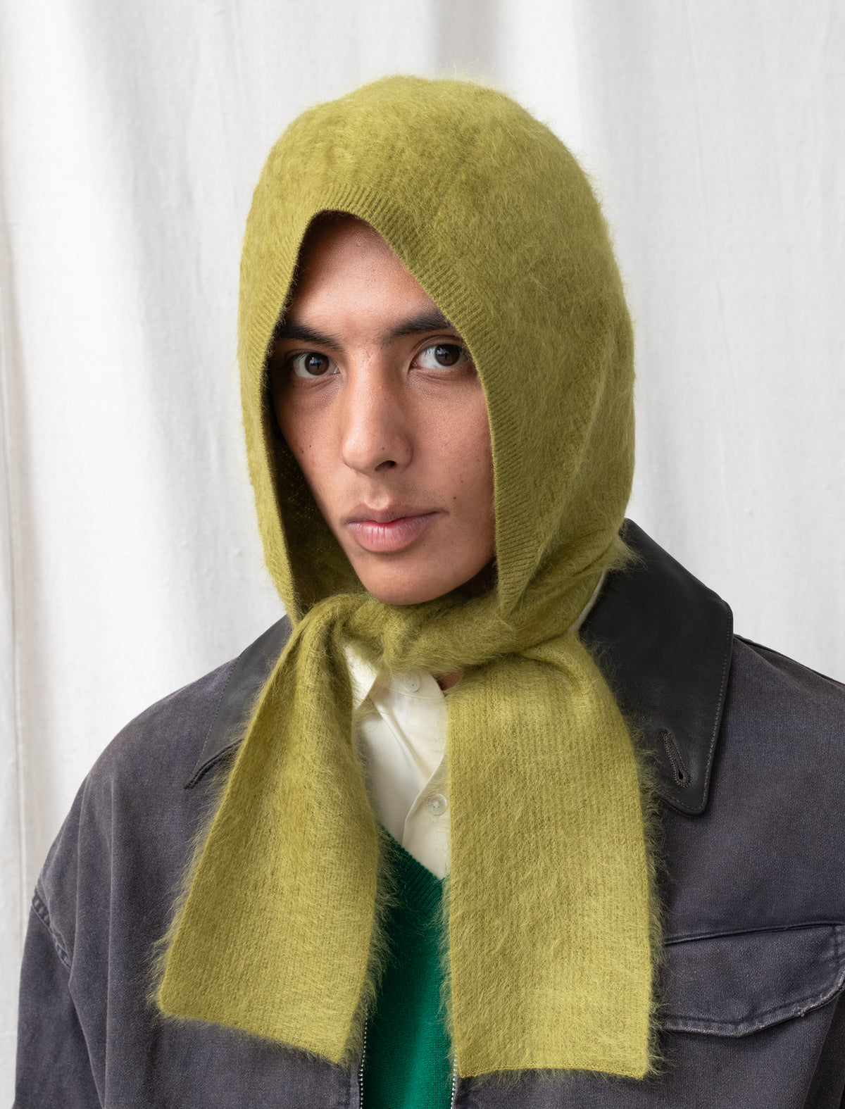 Cashmere Shaggy Balaclava (Olive)