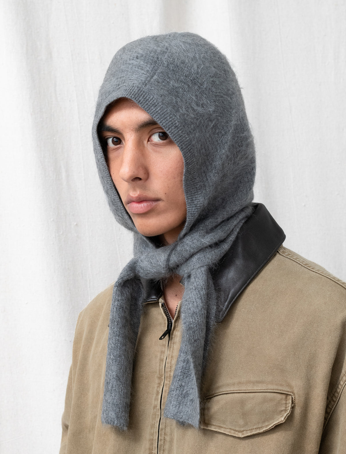 Cashmere Shaggy Balaclava (Grey)