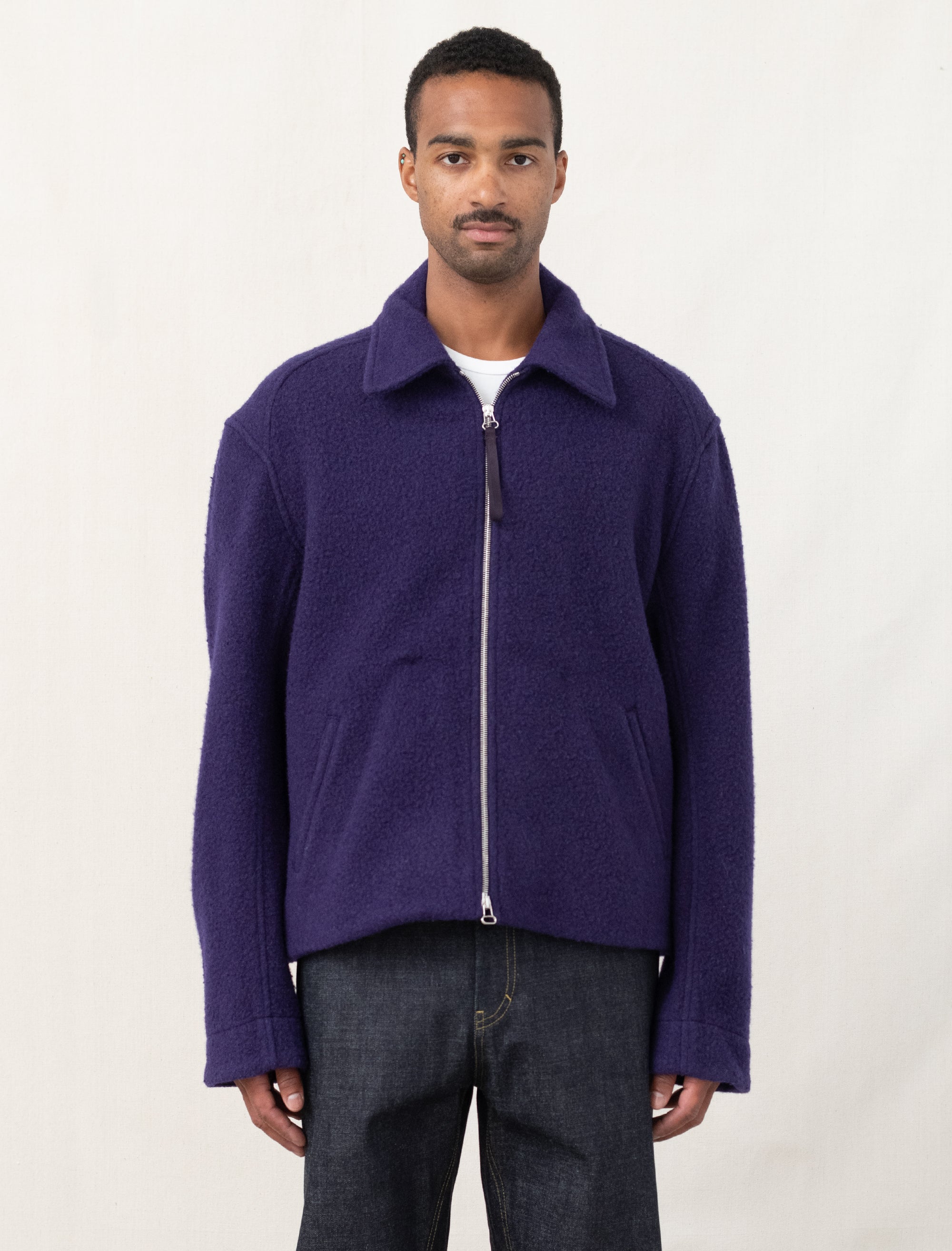 Cropped Slow Jacket Wool (Purple)