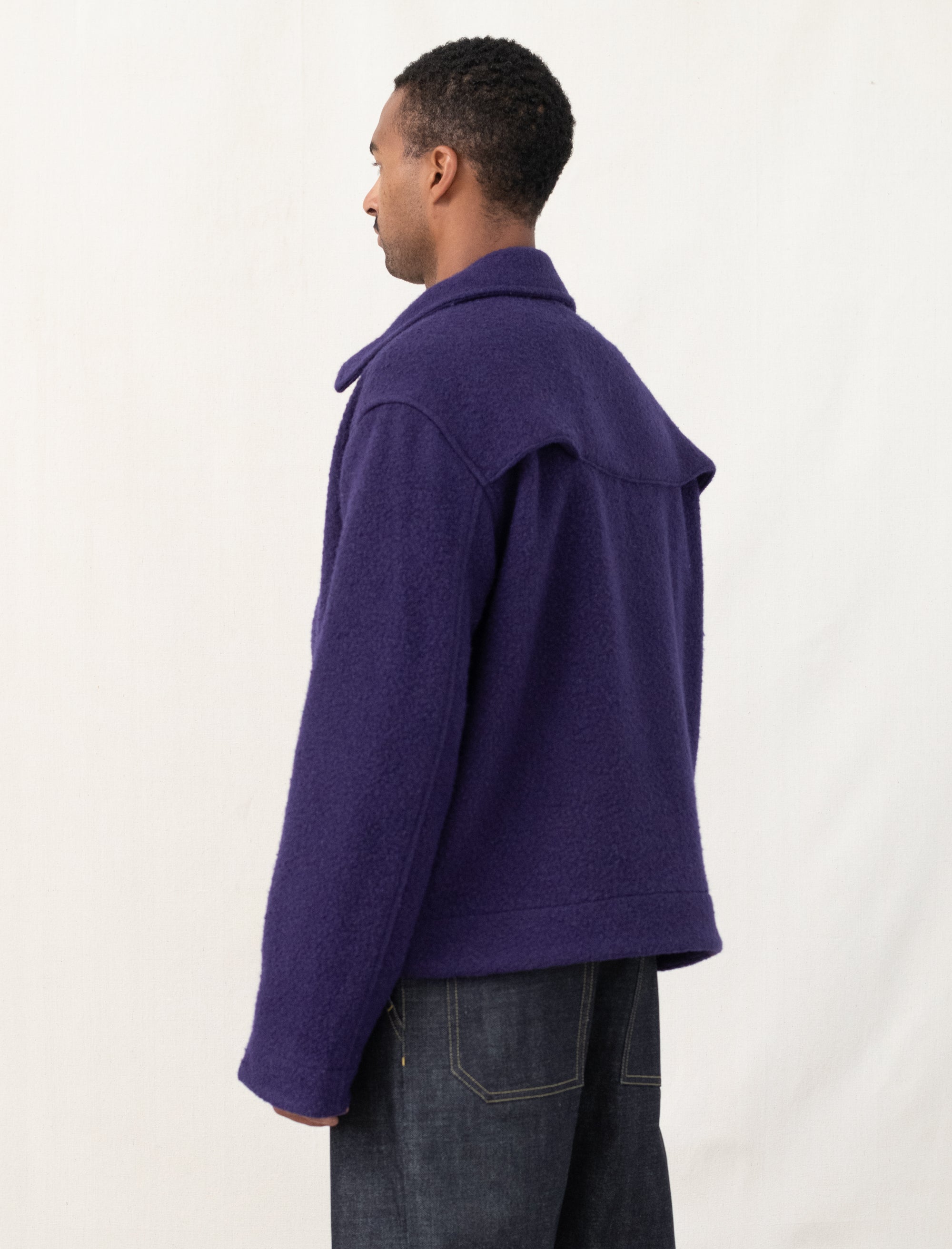 Cropped Slow Jacket Wool (Purple)