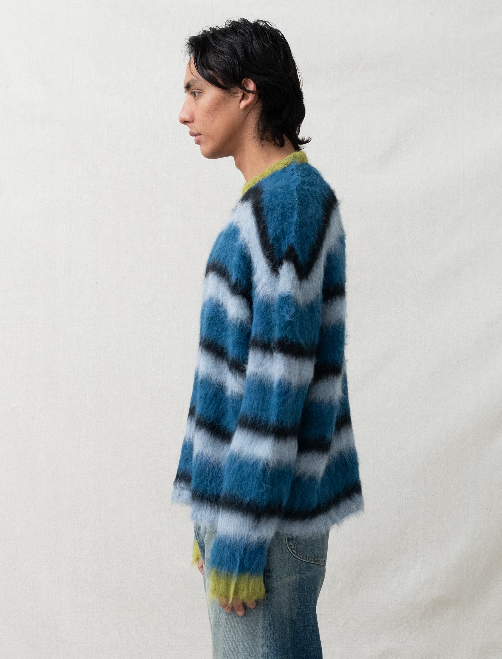 brain deads stripped boxy sweater