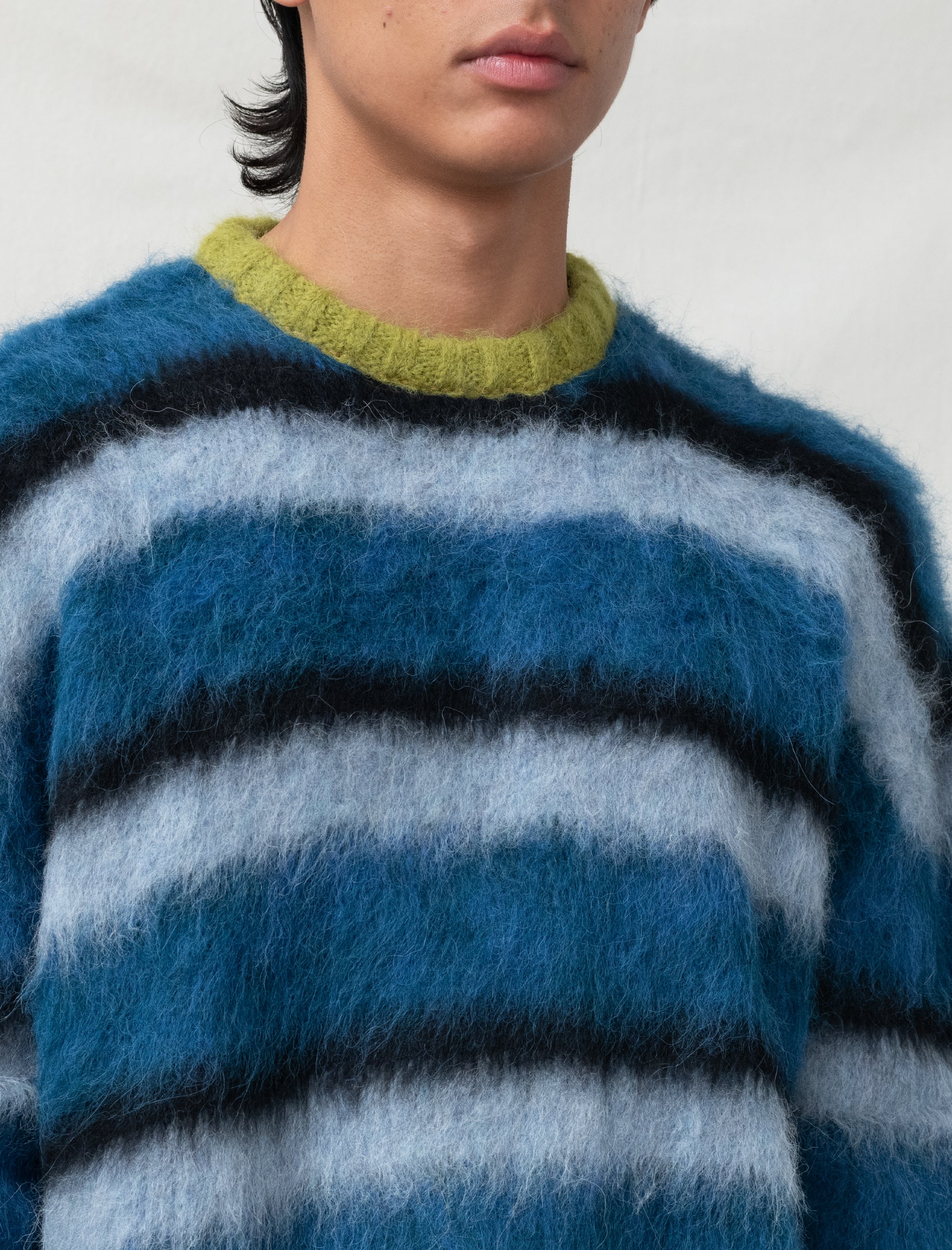 brain deads stripped boxy sweater