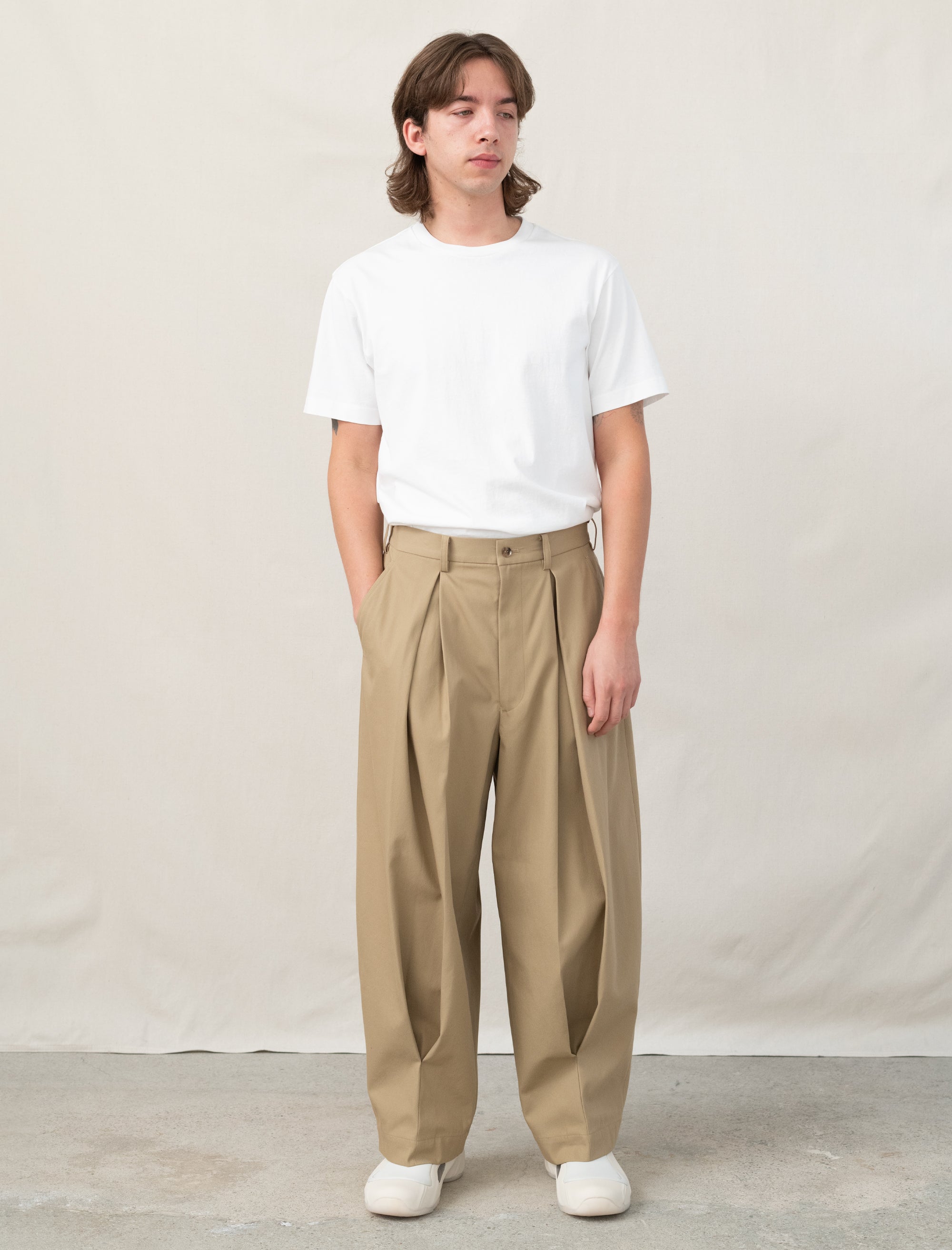 Big Pleat Pant (Beige)