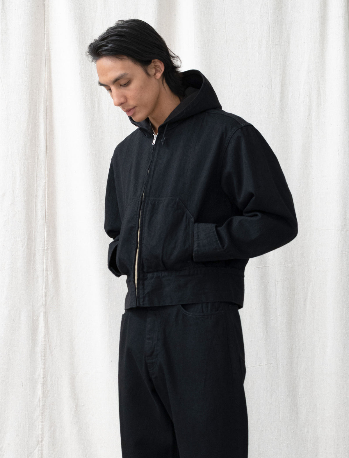 LW-C Hooded Denim Blouson (Black One Wash)