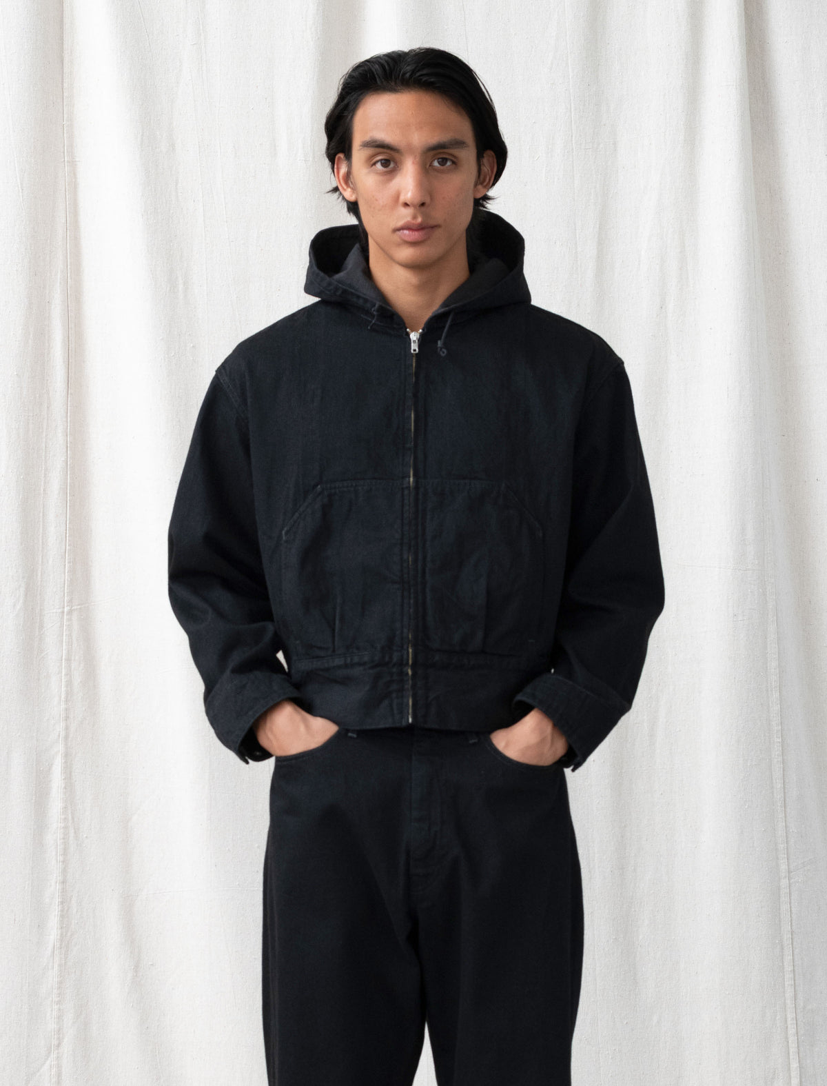LW-C Hooded Denim Blouson (Black One Wash)