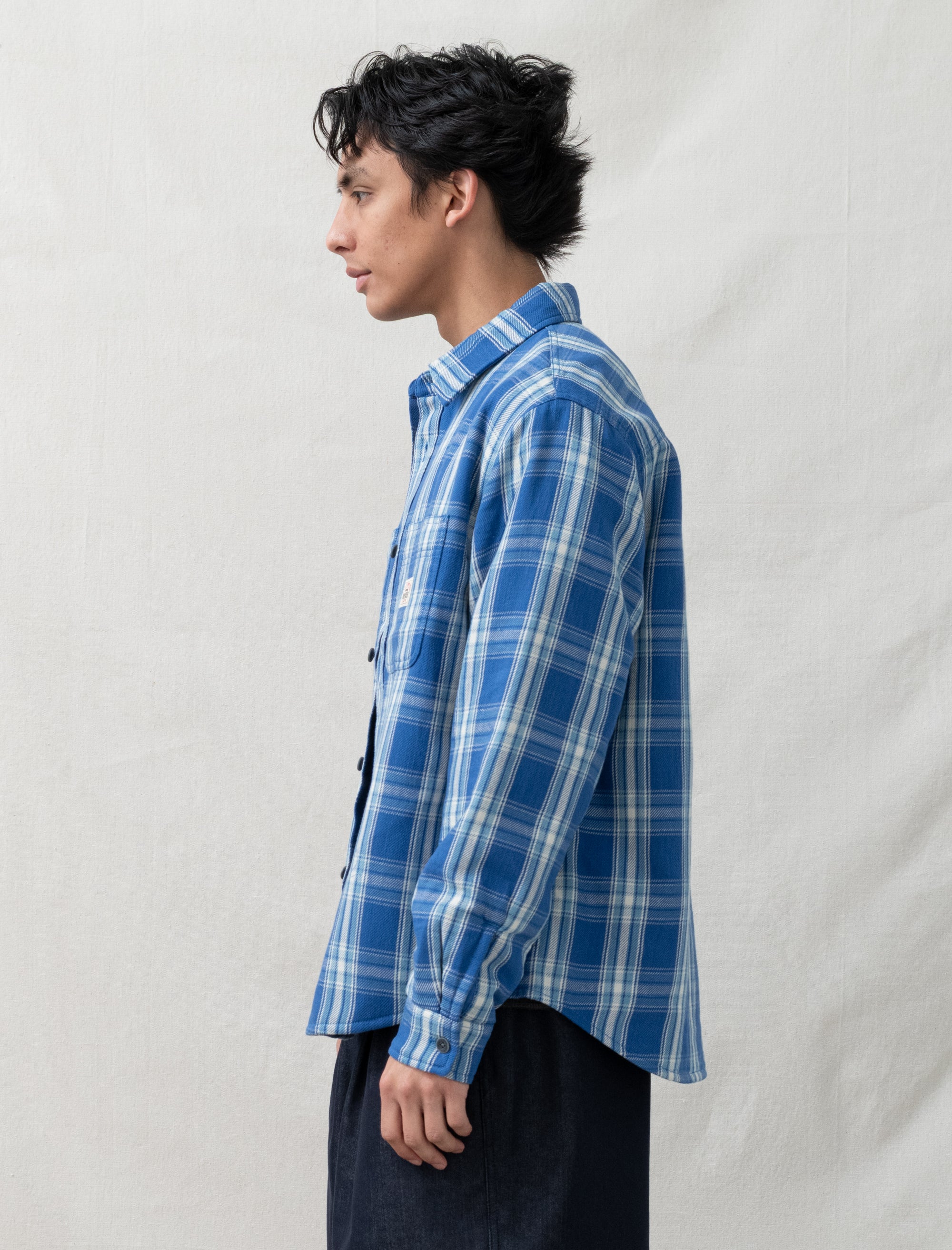 stussy Lau Plaid Shirt Jacket (Blue)