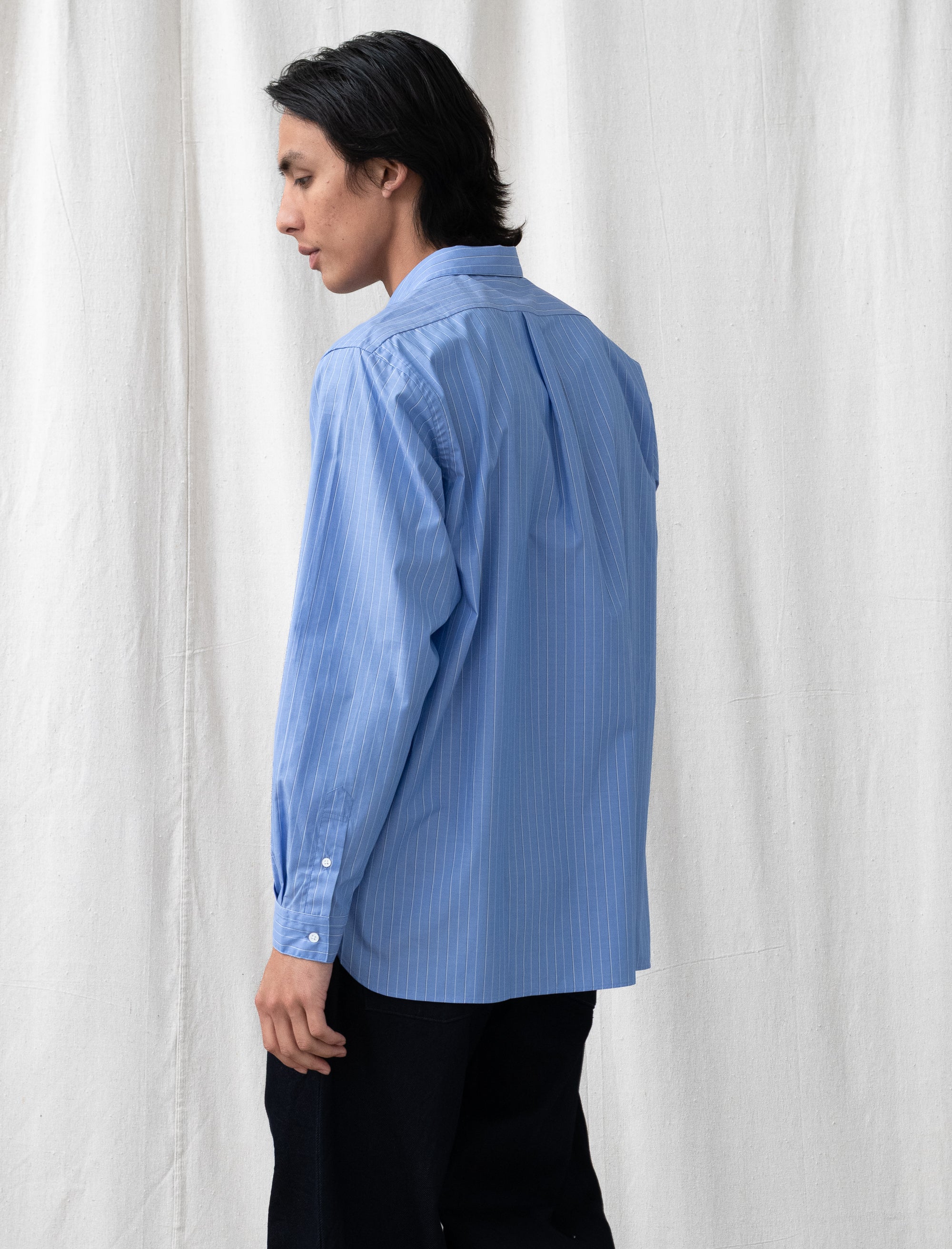 Regular Collar Shirt (Blue Stripe)