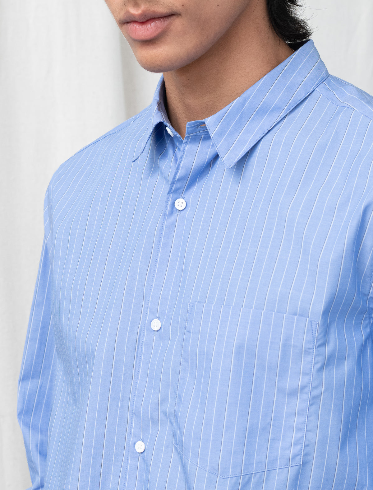 Regular Collar Shirt (Blue Stripe)