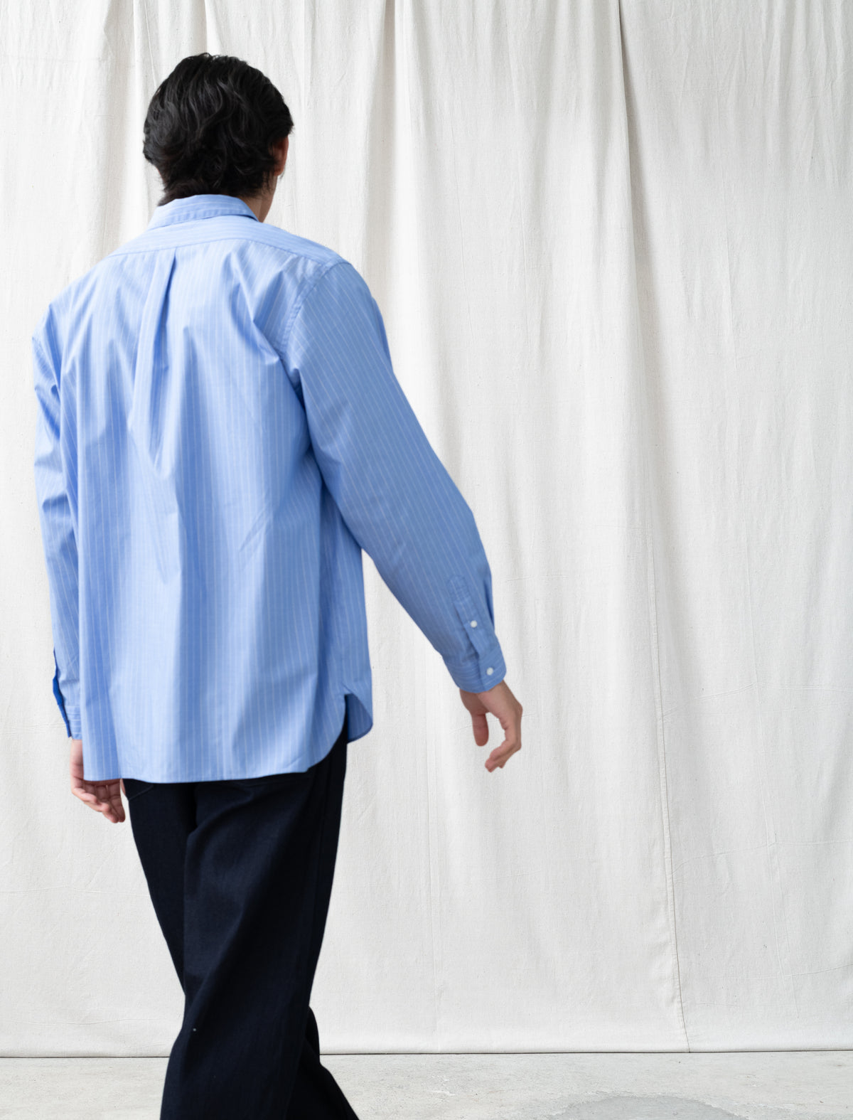 Regular Collar Shirt (Blue Stripe)