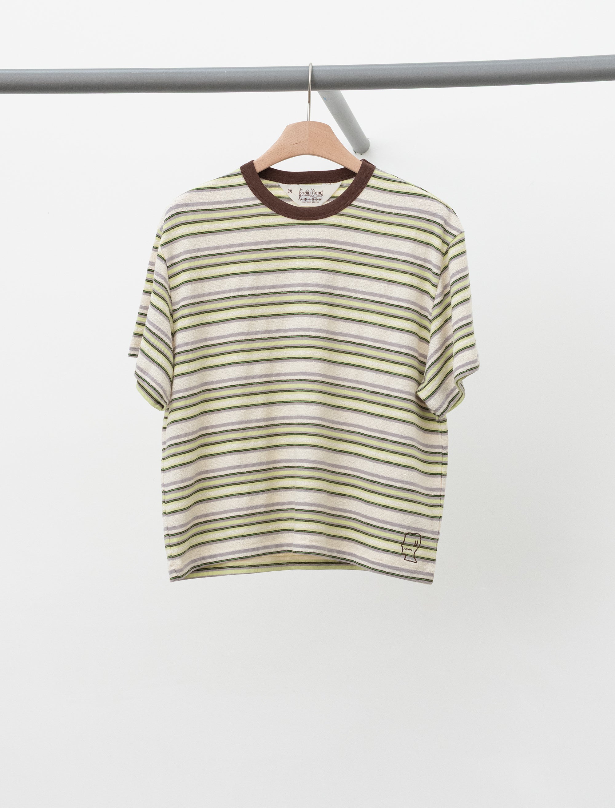brain dead Looped Stripe T-Shirt (Green Multi)