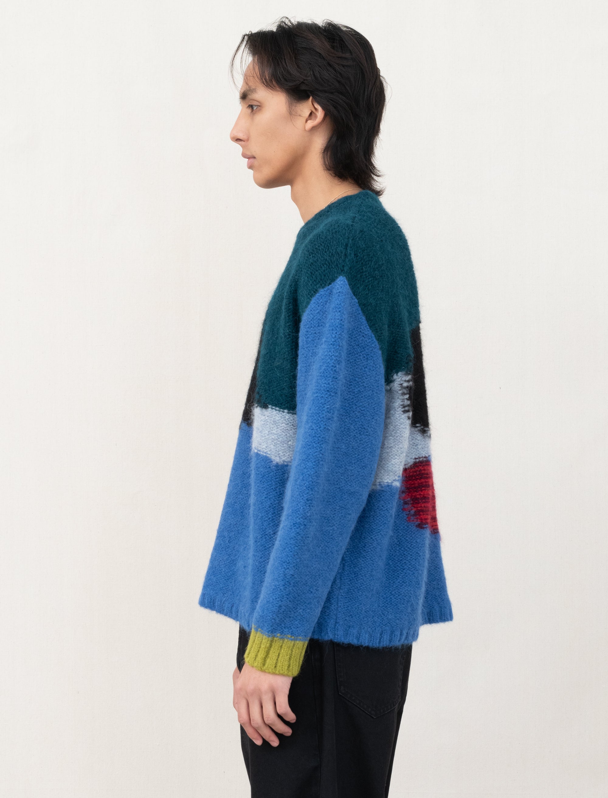 Boxy Knit Sweater (Blue)