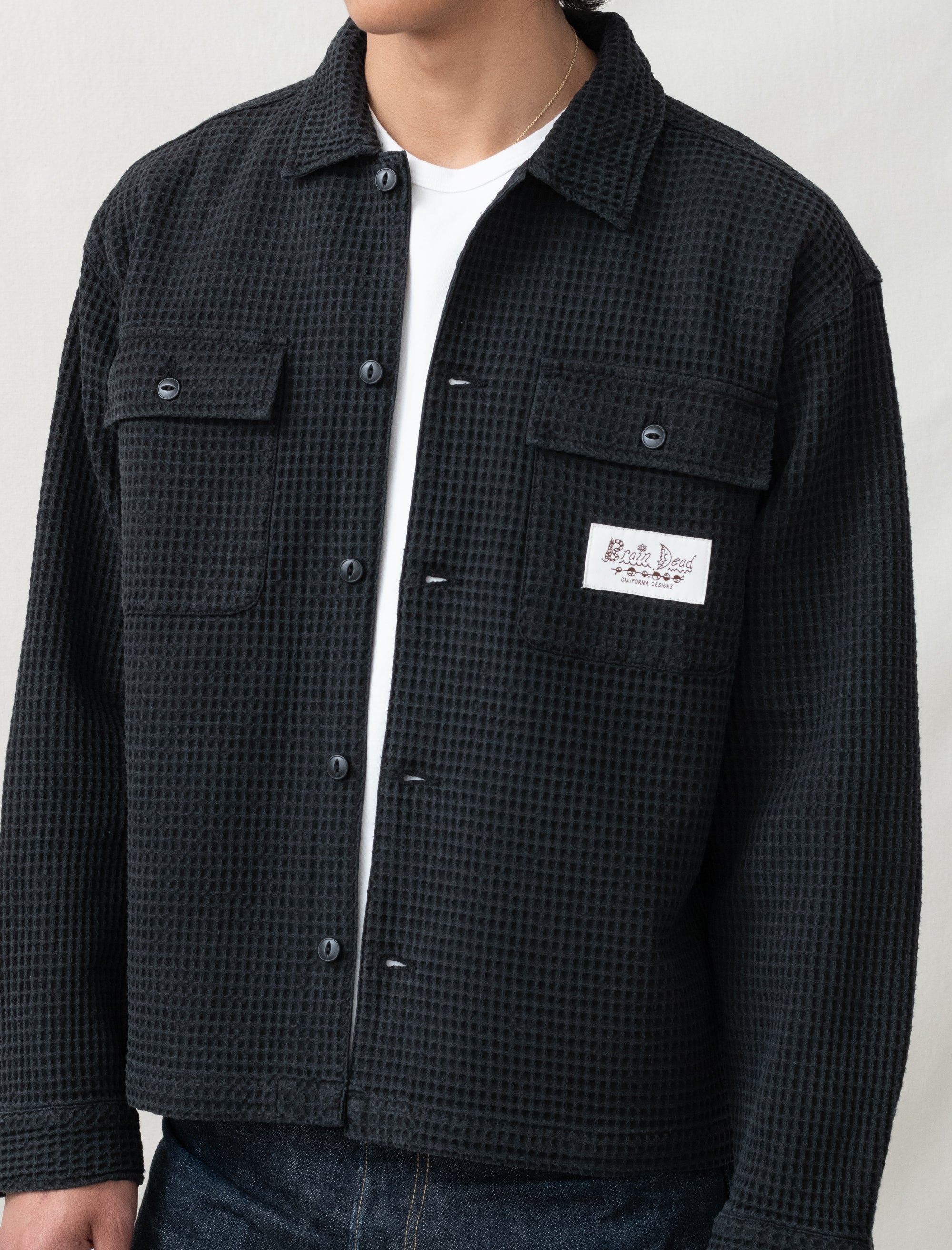 Brain Dead Waffle Button Front Shirt (Washed Black) – Bows and Arrows