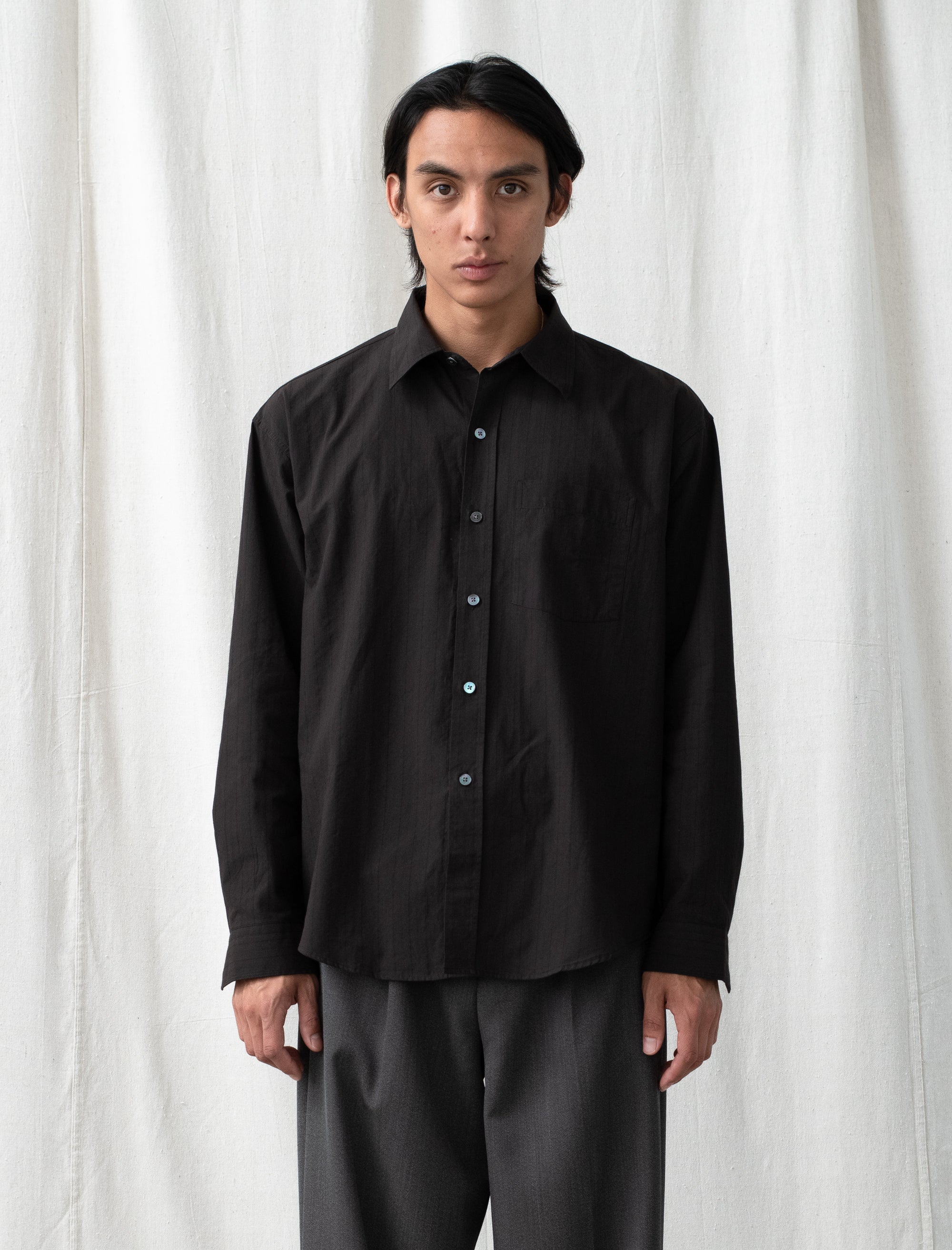 Executive Shirt (Dark Brown Stripe)