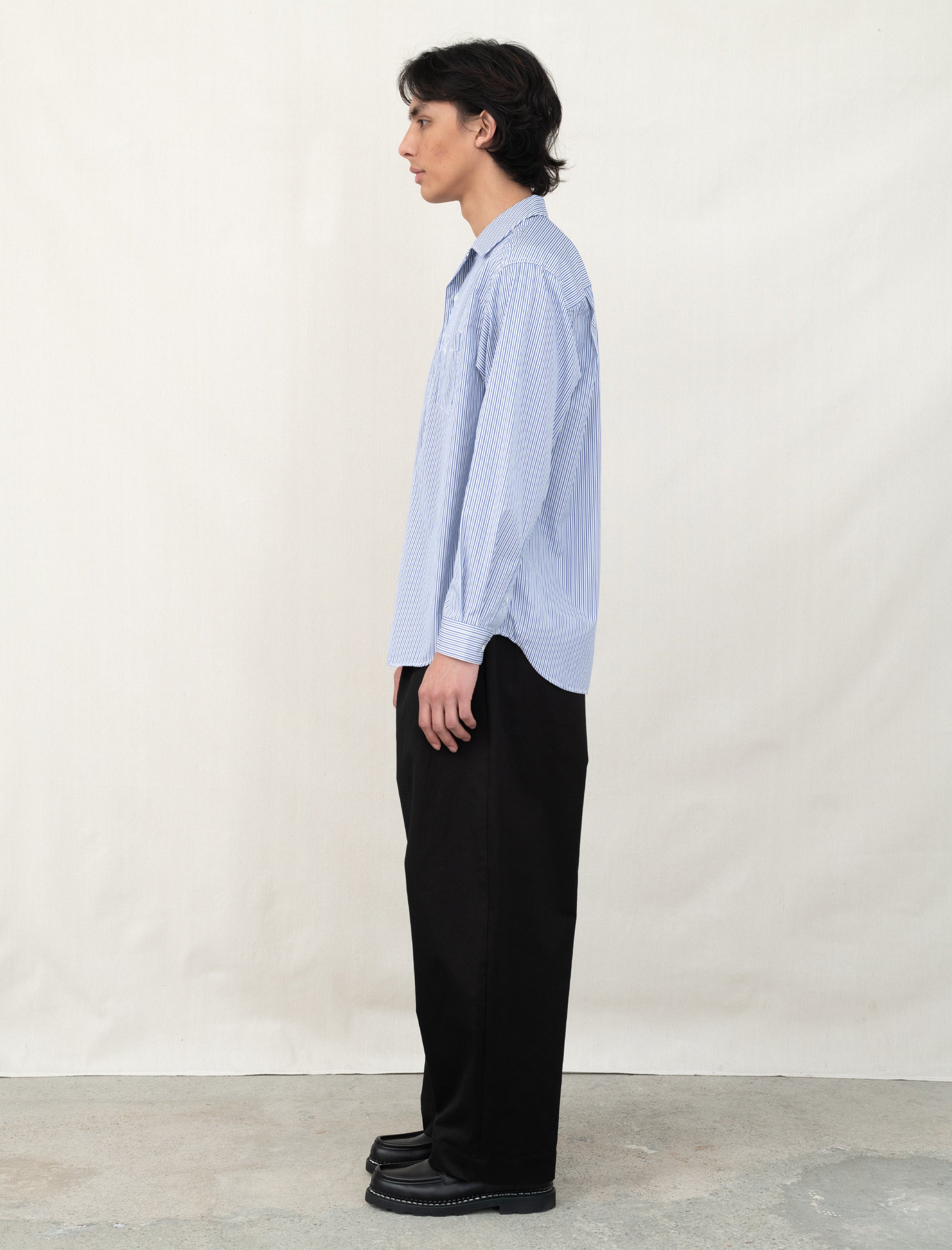 Comme Des Garçons Homme Camp Collar Shirt B009 (Navy/Sax) – Bows