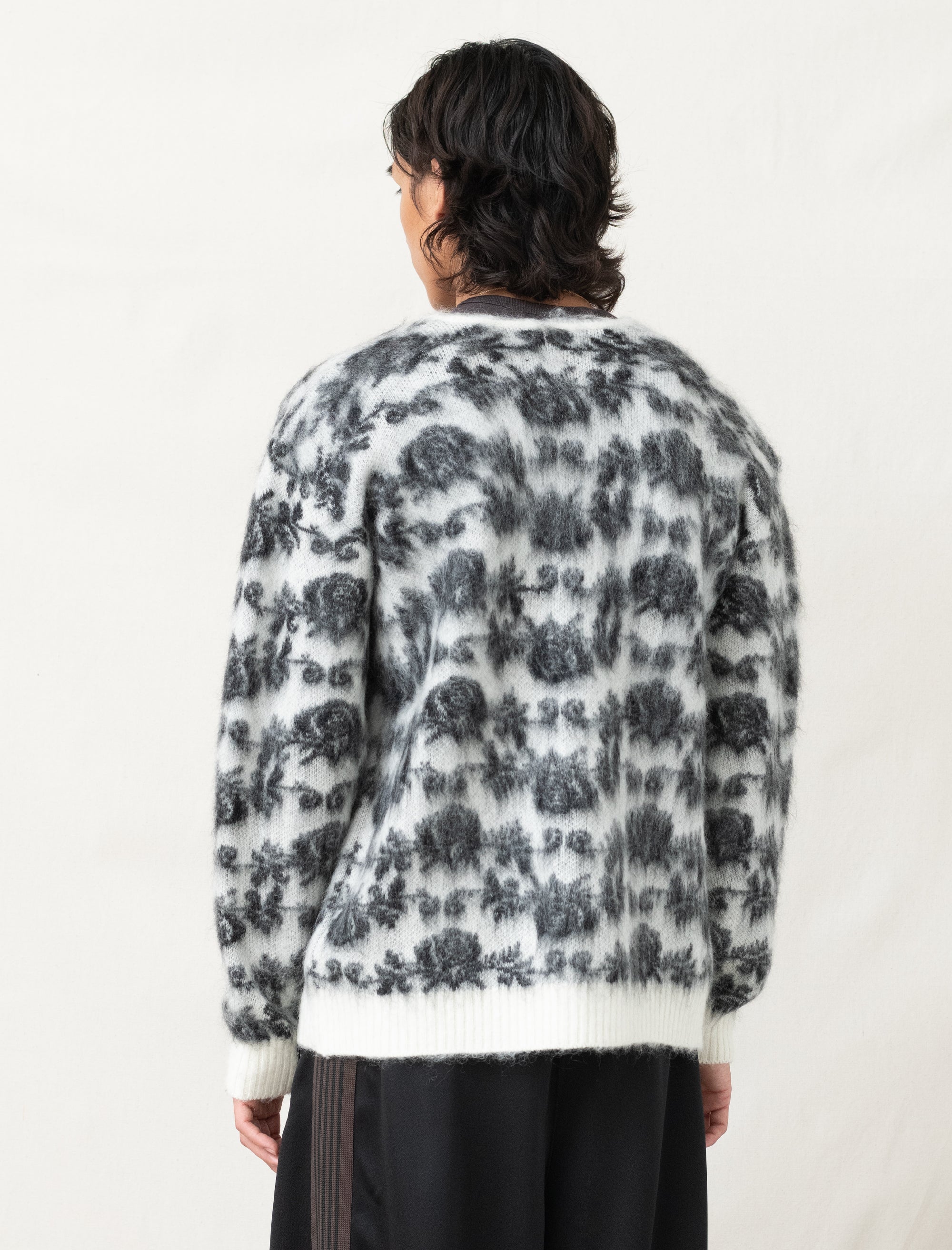 Mohair Rose Cardigan (Ice White)