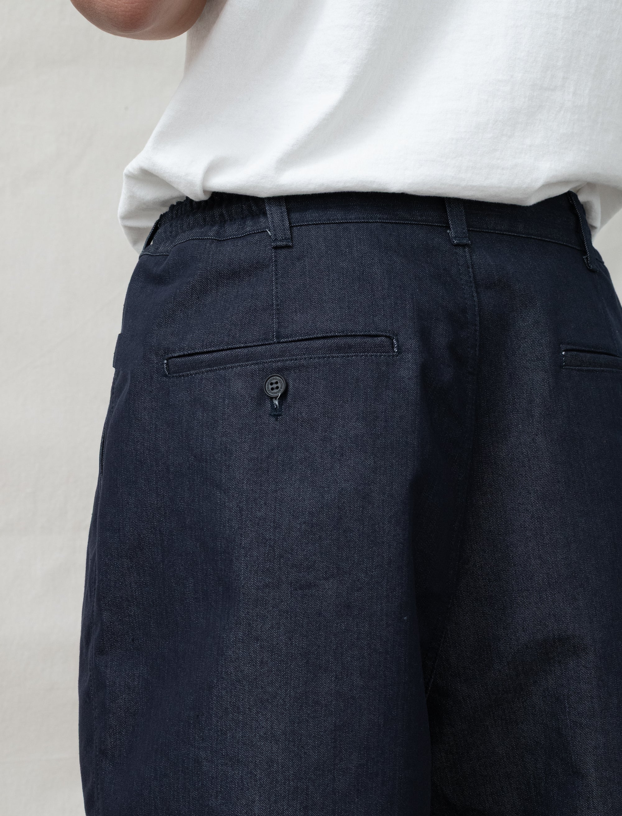 Wide Pleated Shorts (Indigo)
