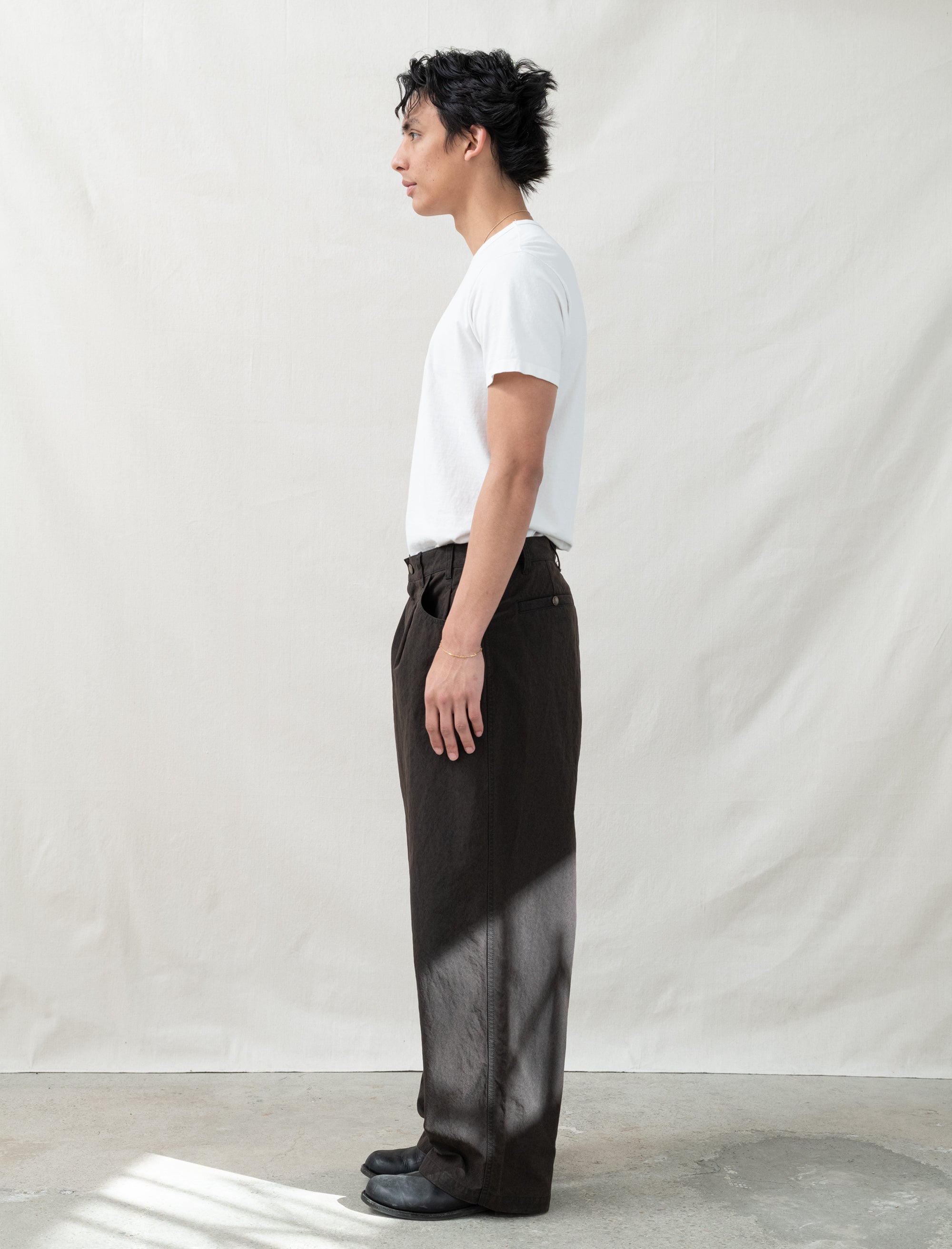 Men's Pleated Pants (Brown)