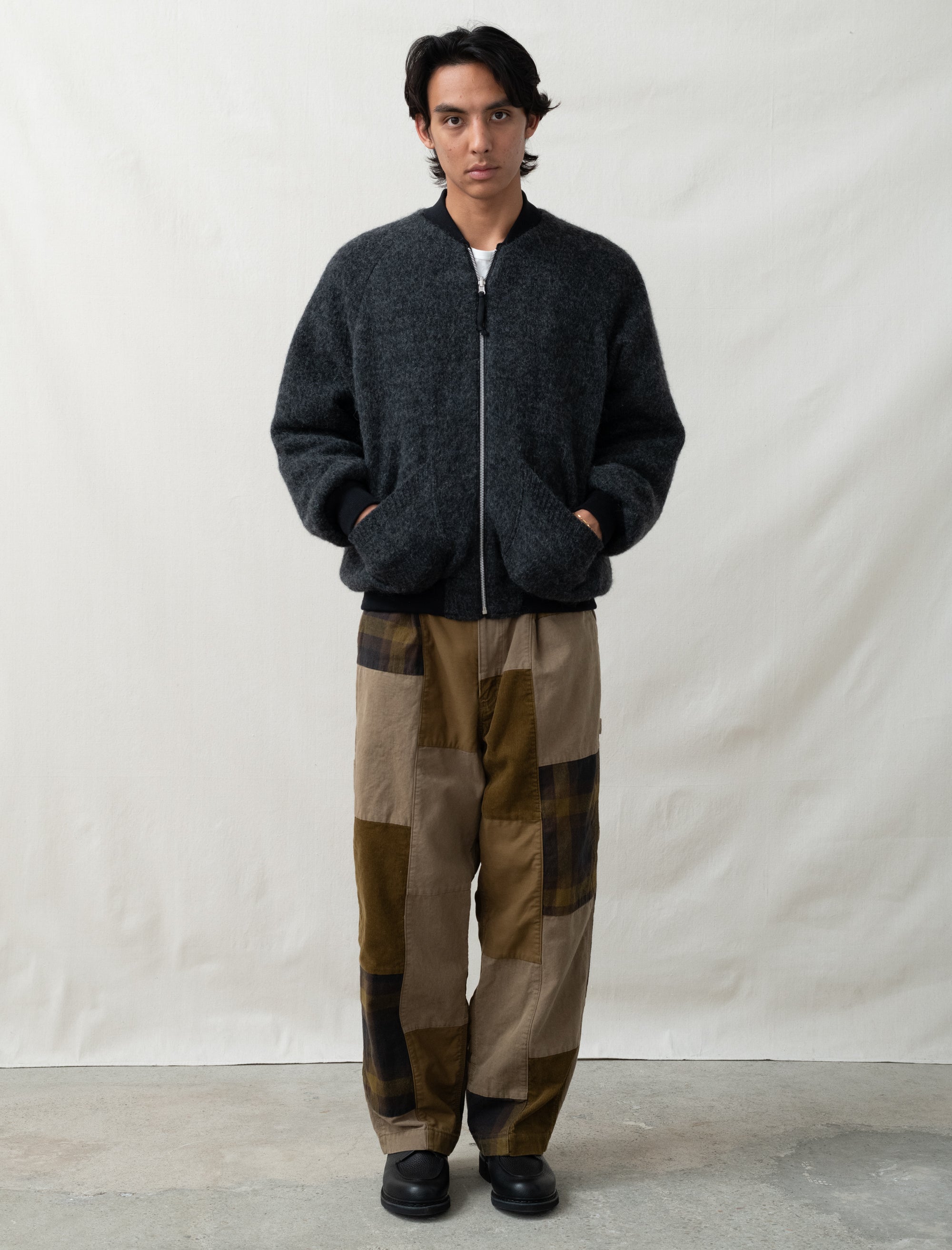  - Pleated Patchwork Pant (Beige Mix) - Bows and Arrows