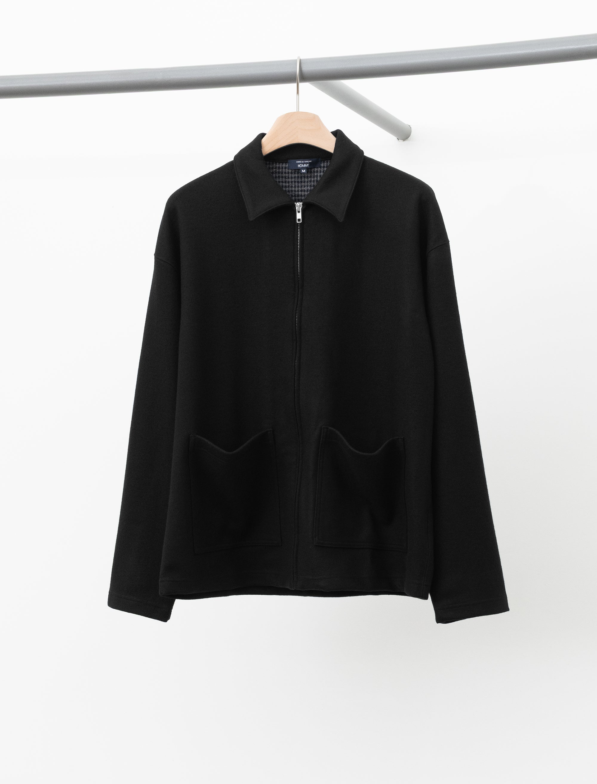 Wool Zip Shirt (Black)