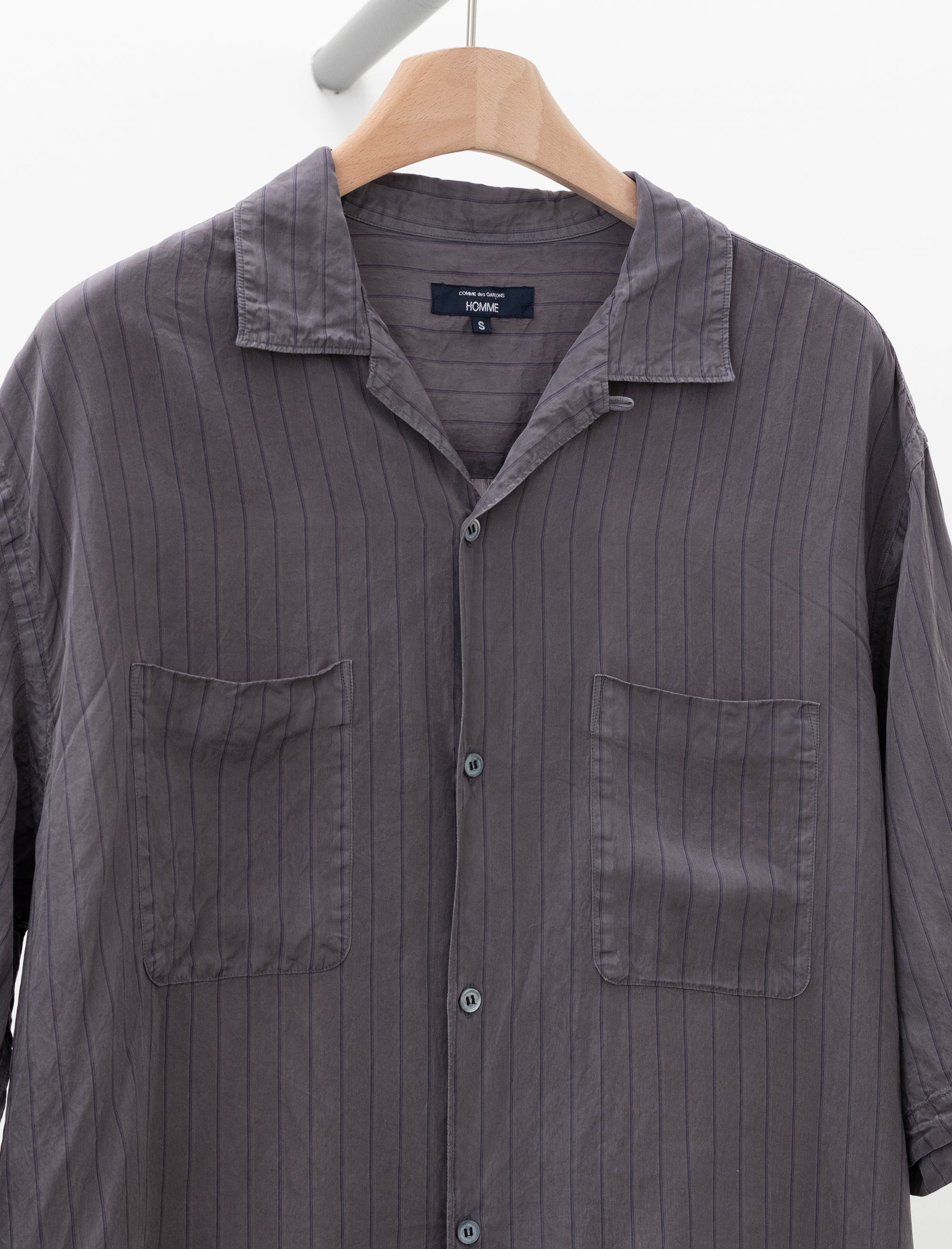 cdgh Pinstripe Short-Sleeve Shirt (Grey)