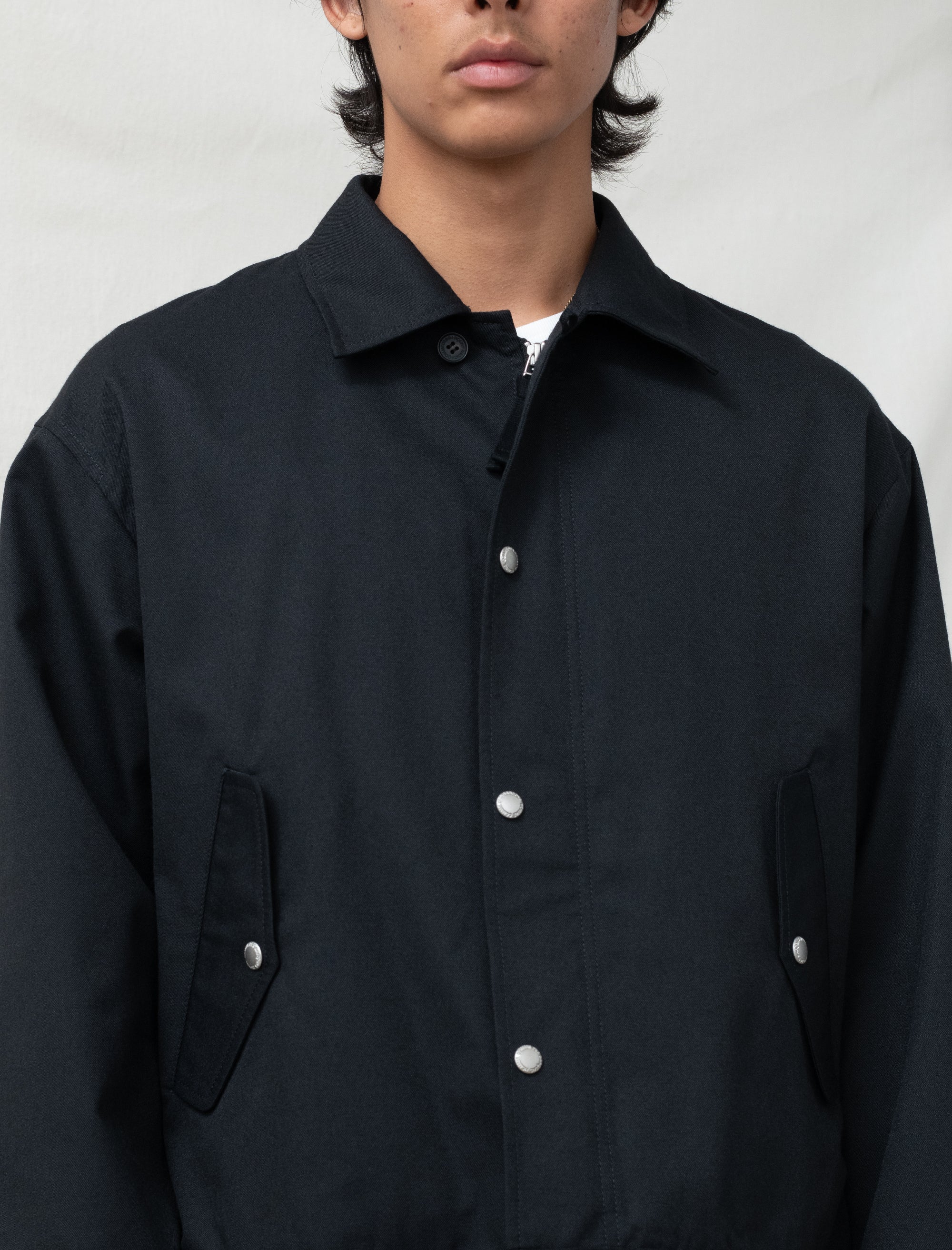 wool jacket on person 