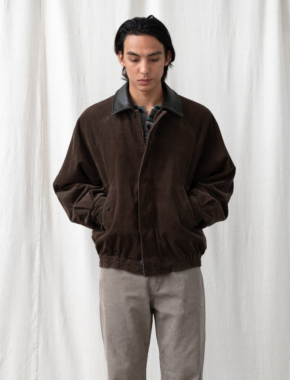 Vintage Corduroy Zip Jacket (Brown)