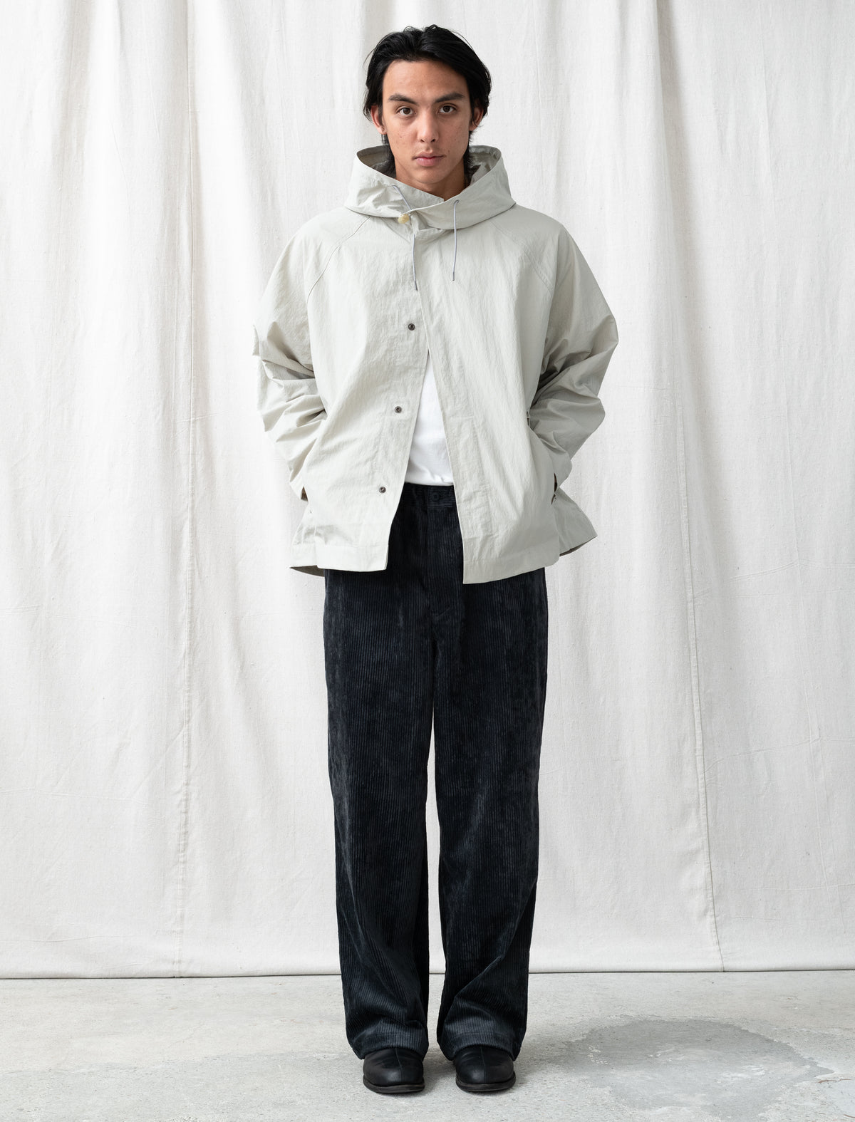 Nylon Hooded Blouson (Taupe)