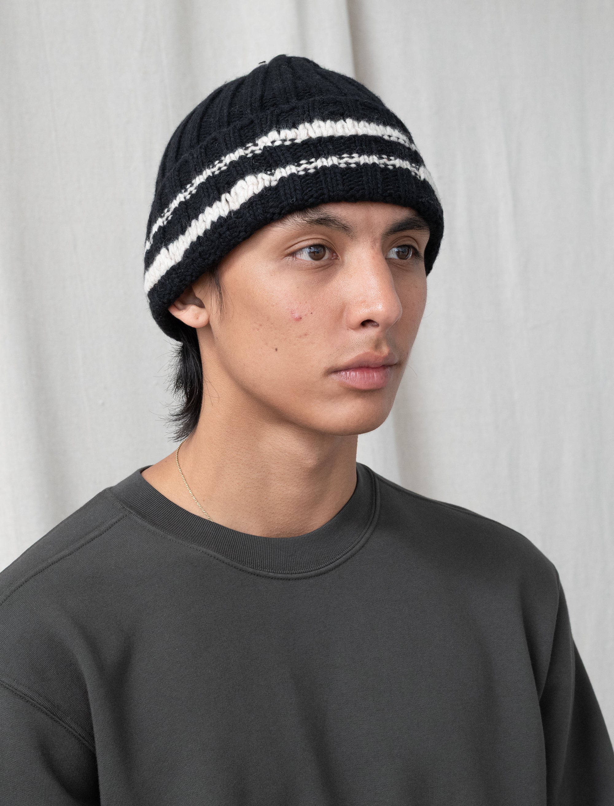 Court Beanie (Black/White)