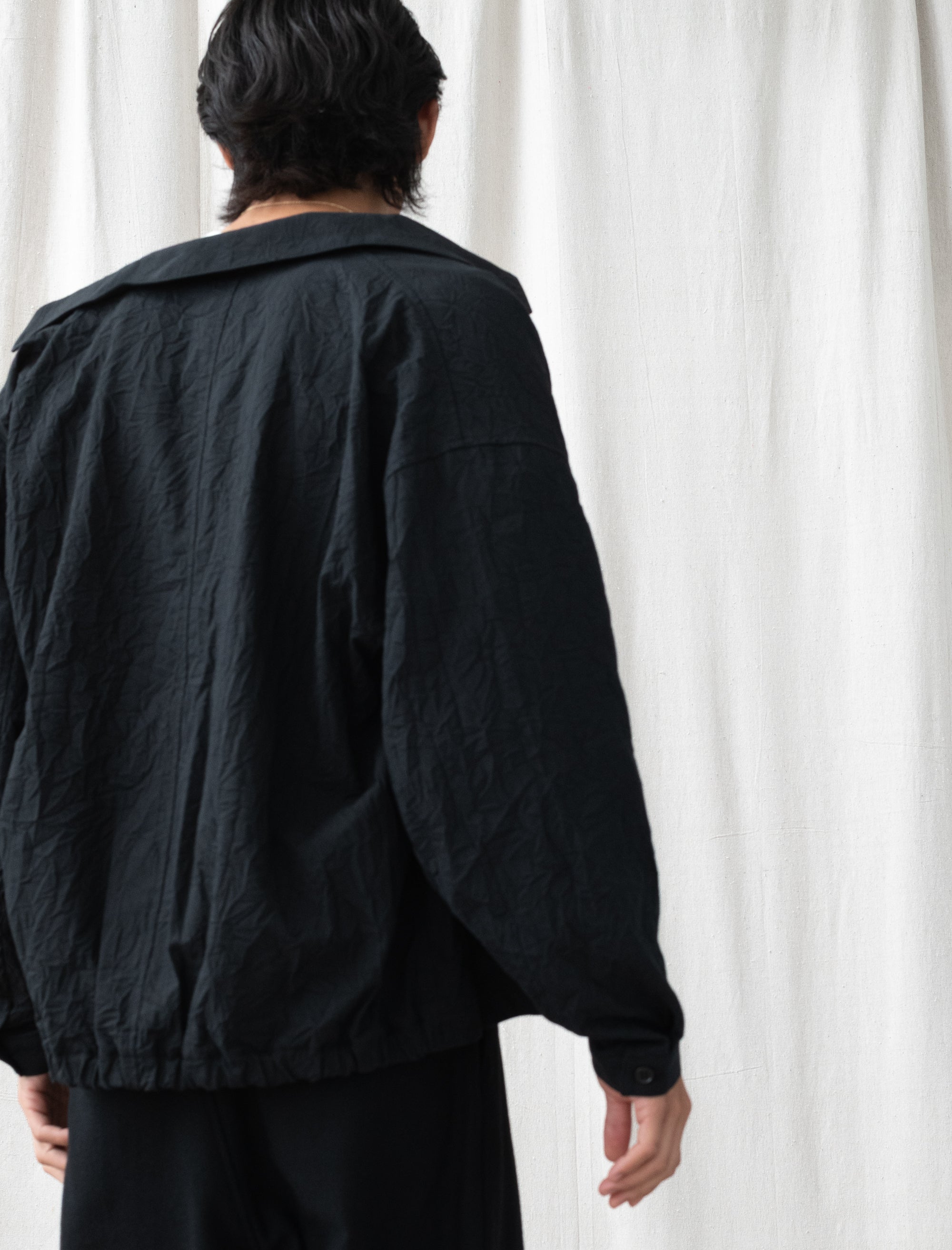 Creasy Zip Up Blouson (Black)