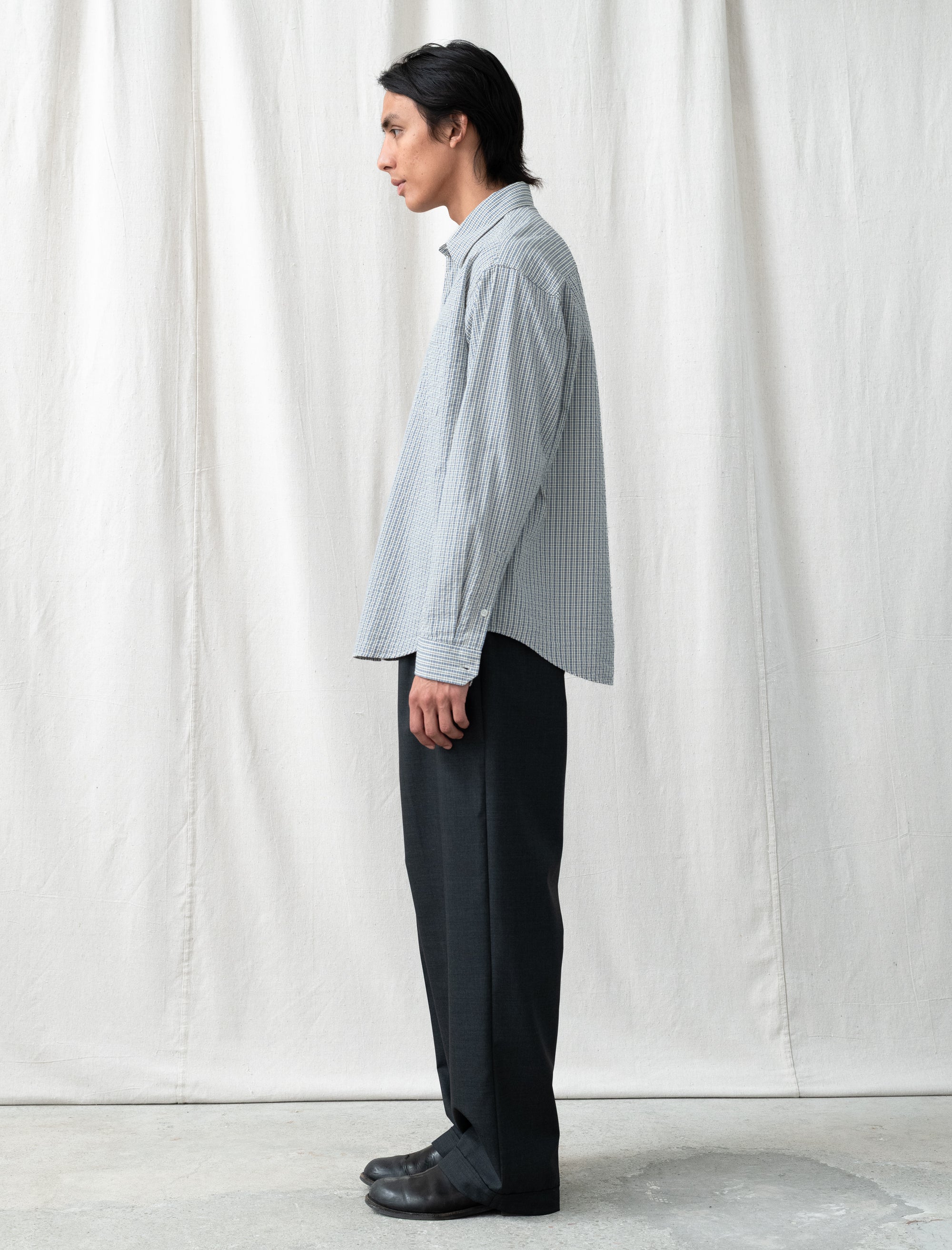 Patch Trousers (Dark Grey Dry Wool)