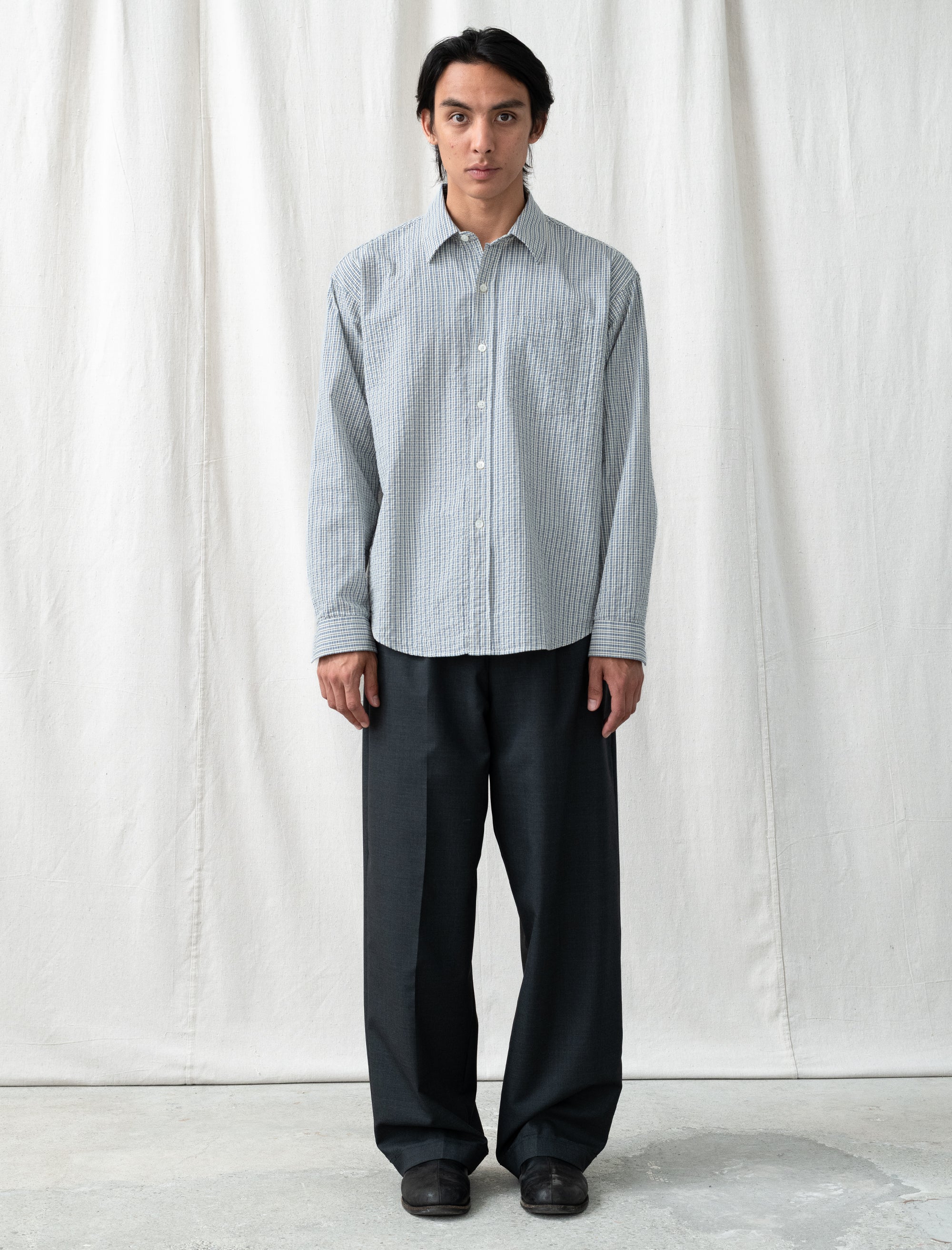 Patch Trousers (Dark Grey Dry Wool)