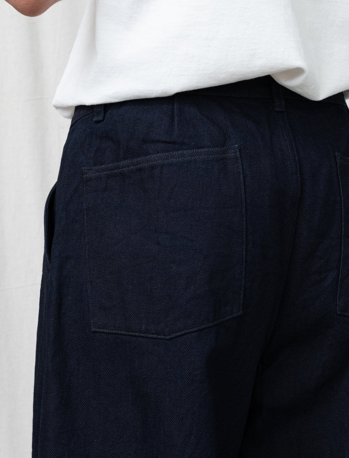 12oz Denim Deep Tuck Pants (Dark Navy)
