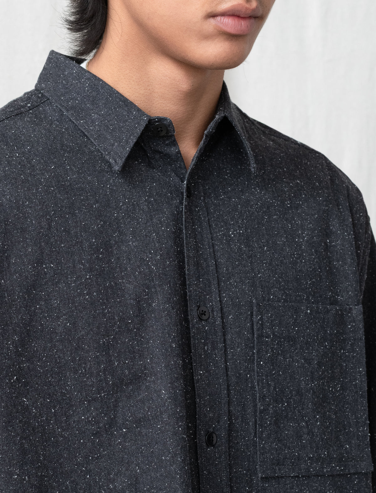 Silk Nep Over Shirt (Charcoal)