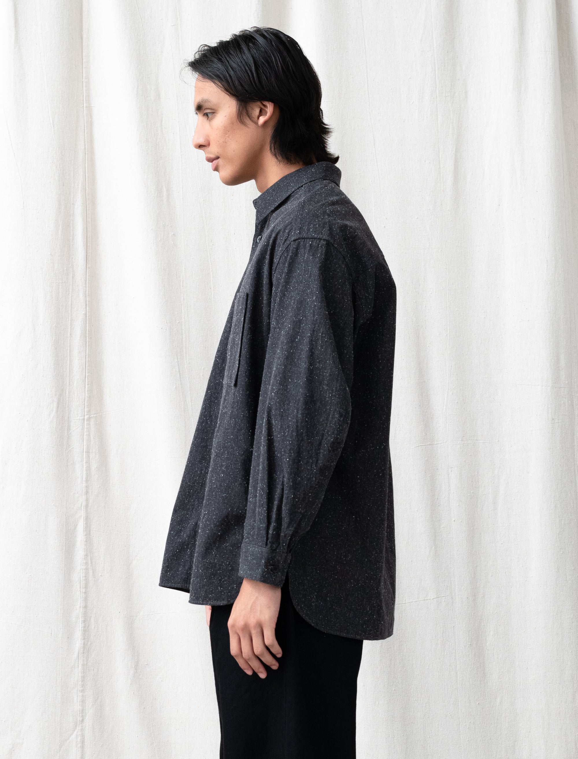Silk Nep Over Shirt (Charcoal)