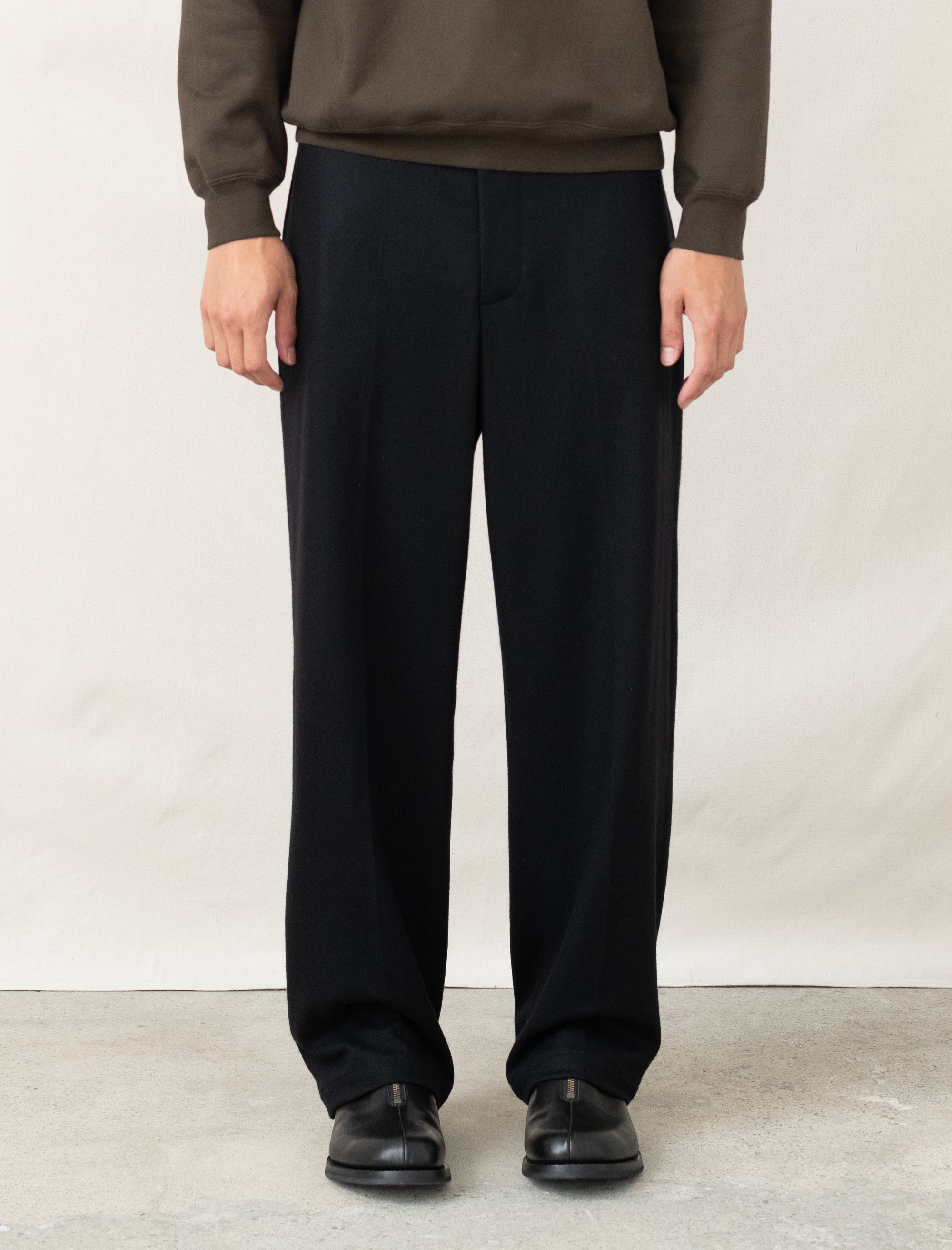 Wool Jersey Pant (Black)