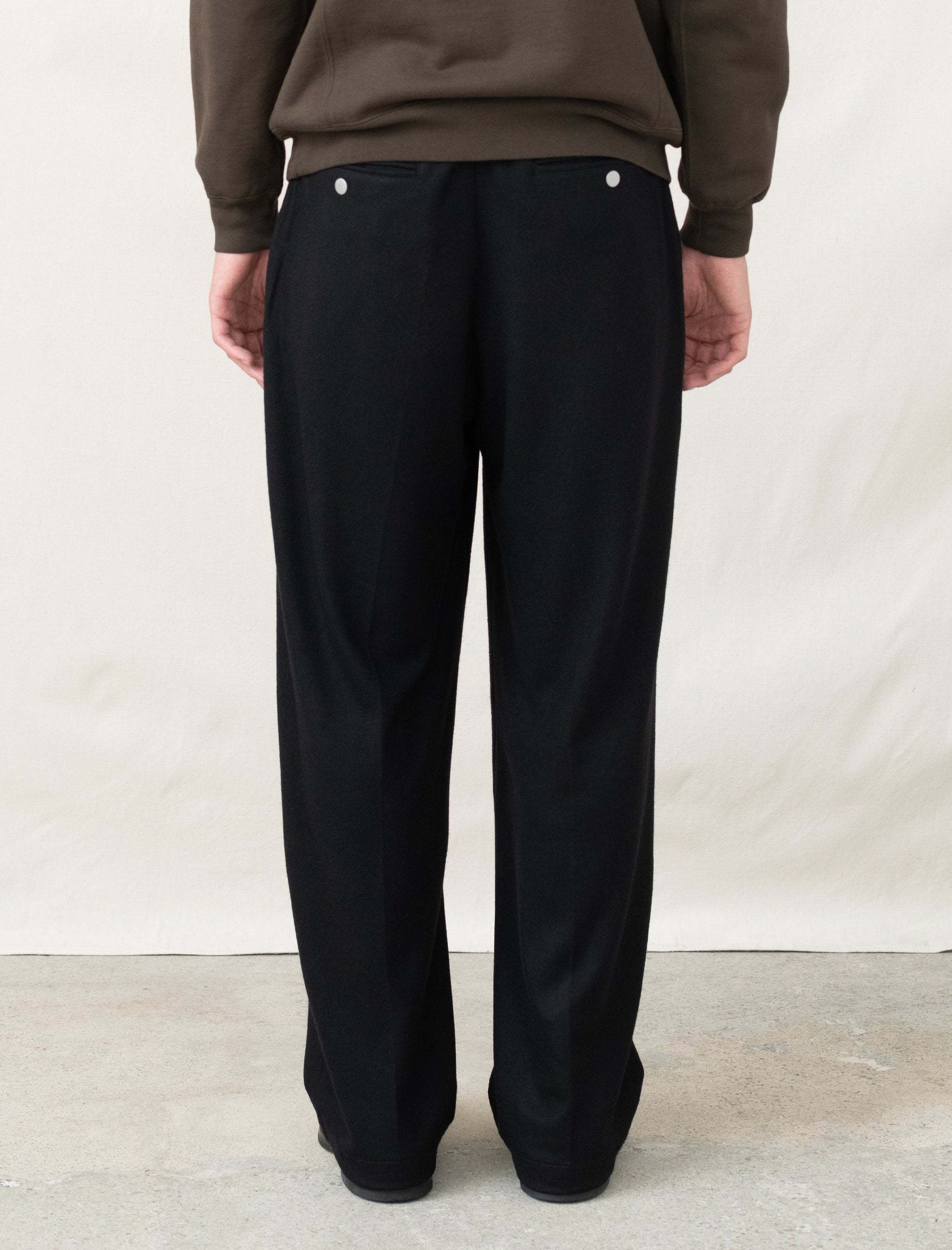 Wool Jersey Pant (Black)