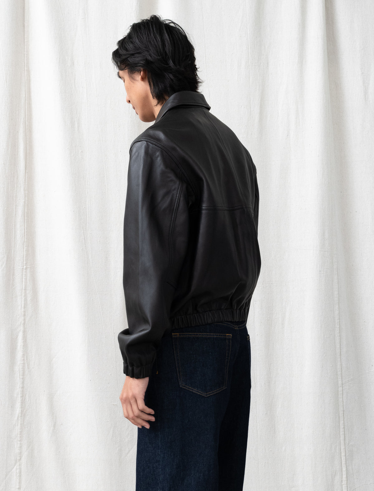 Leather Work Jacket (Black)