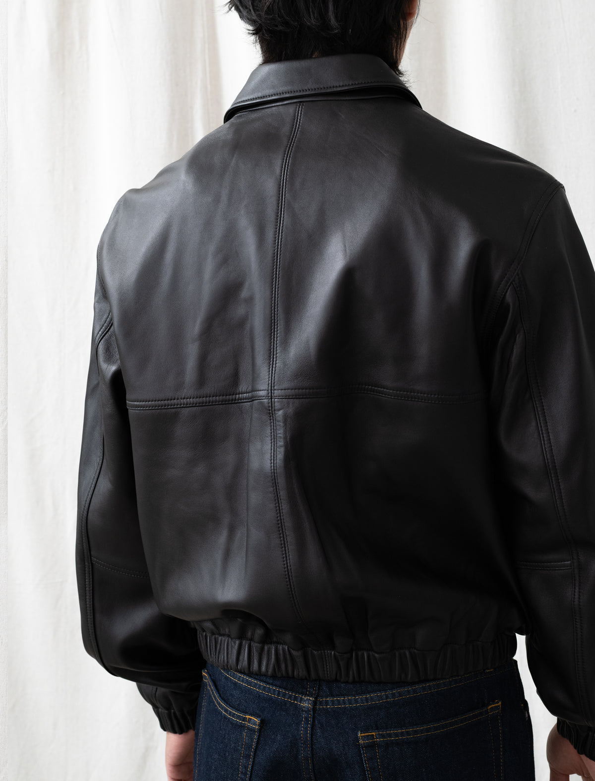 Leather Work Jacket (Black)