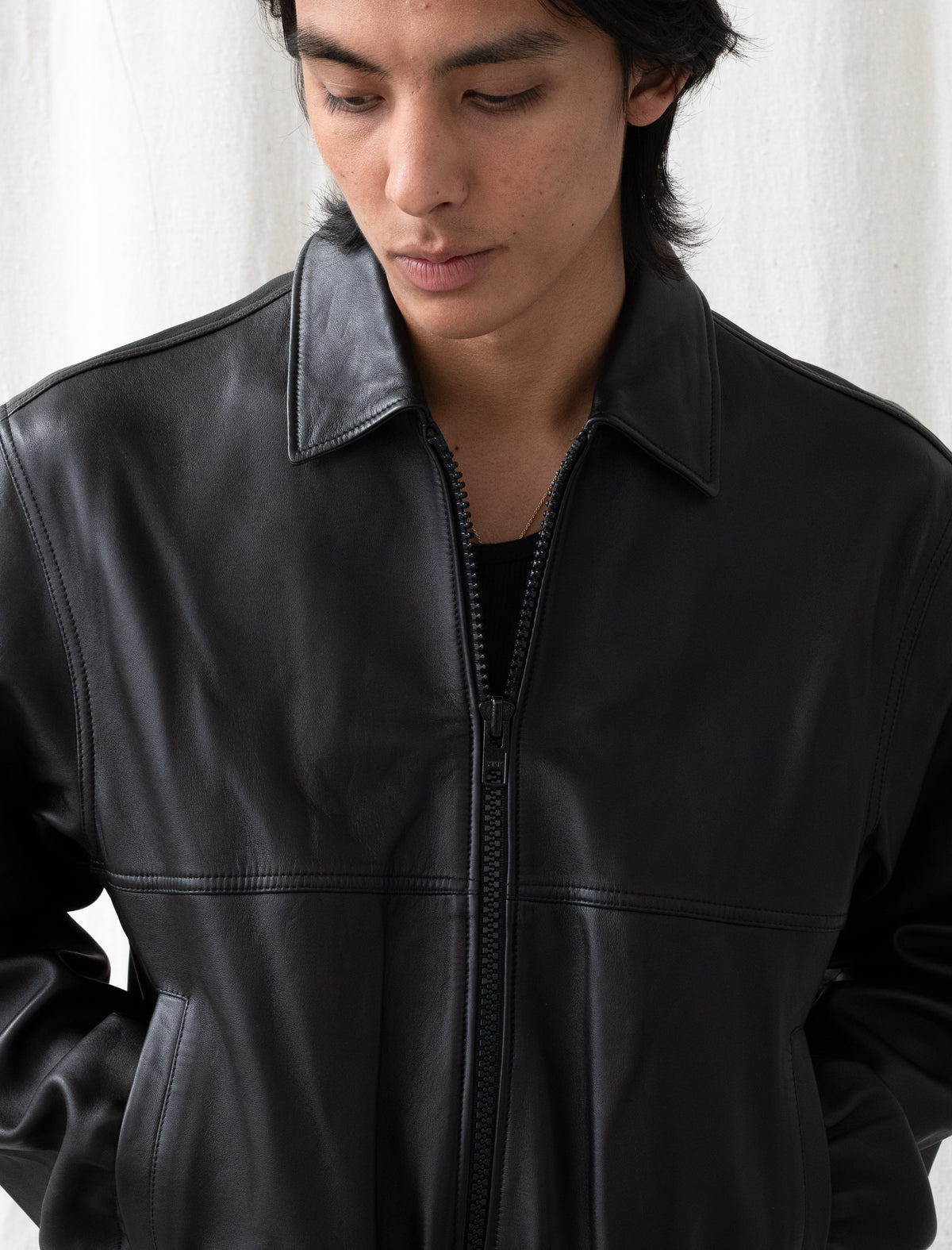 Leather Work Jacket (Black)